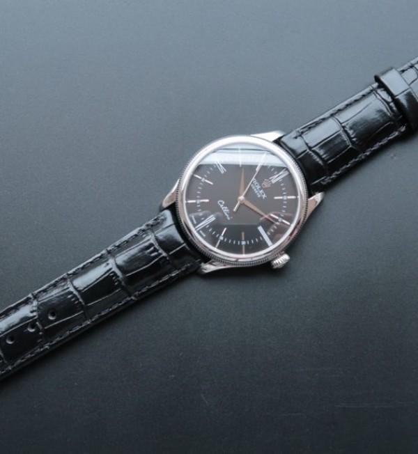 Replica Rolex MK Cellini Time 50509 Black Dial Leather Strap A3165 - Elite Watch Atelier