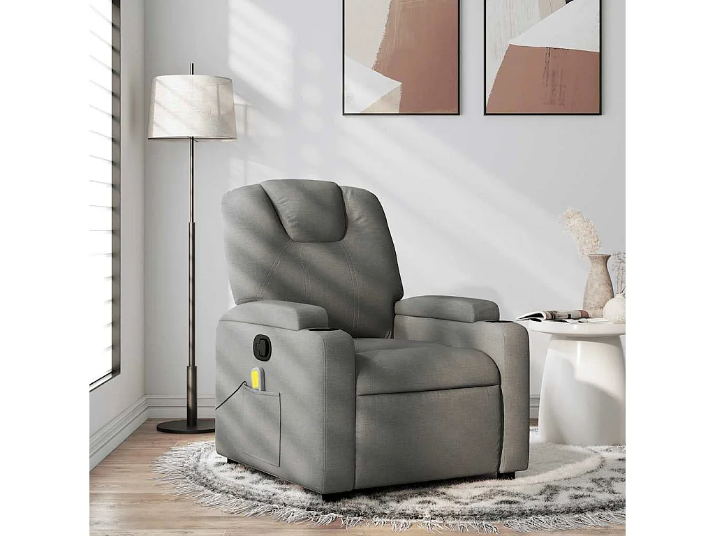 Fauteuil inclinable-Chaise de relax-Fauteuil de Massage gris foncé tissu SHL2949