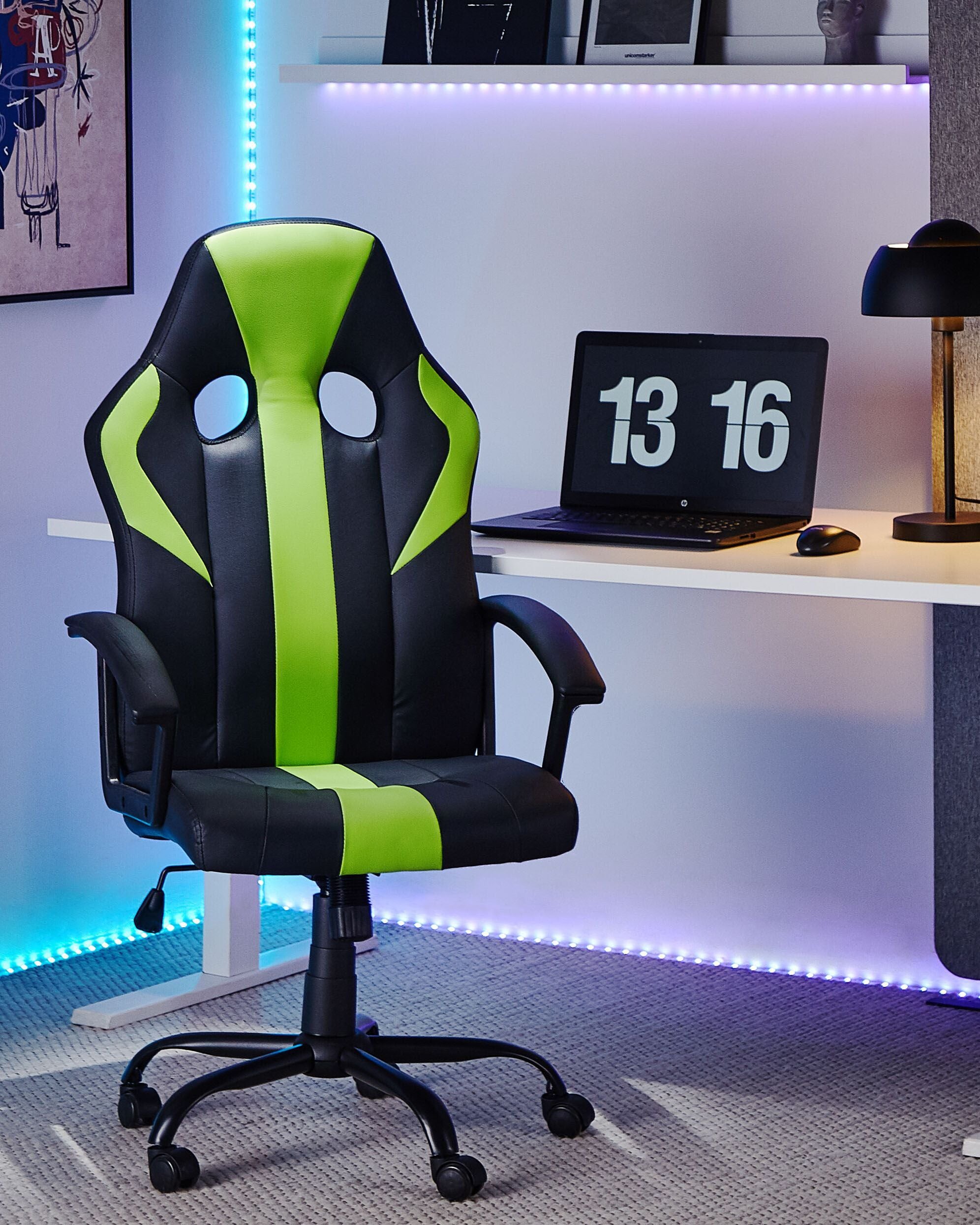 Office Chair SUCCESS Faux Leather Lime Green