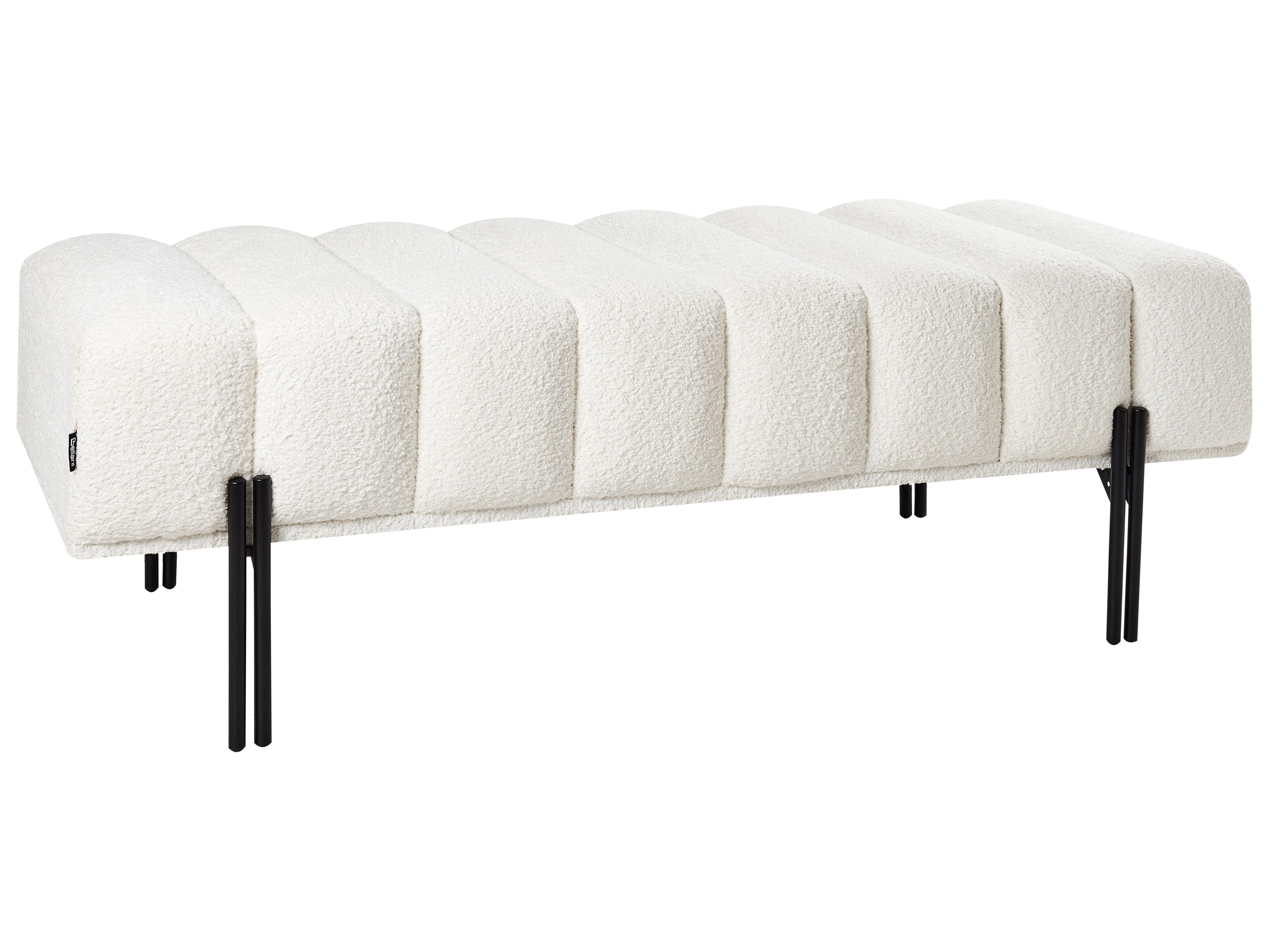 Upholstered Bench CAREY Chenille Off-White