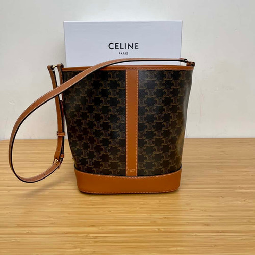 CELINE TRIOMPHE CANVAS medium-sized bucket bag high-quality replica bags