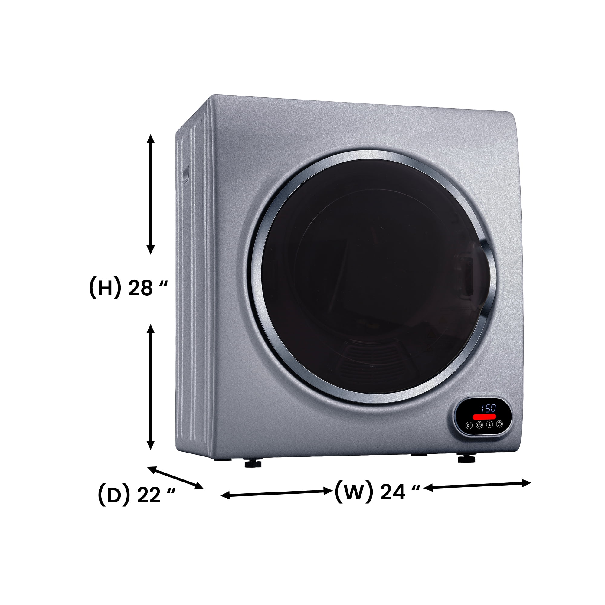 3.5 cu.ft. Compact Short Dryer with Digital Controls in Silver