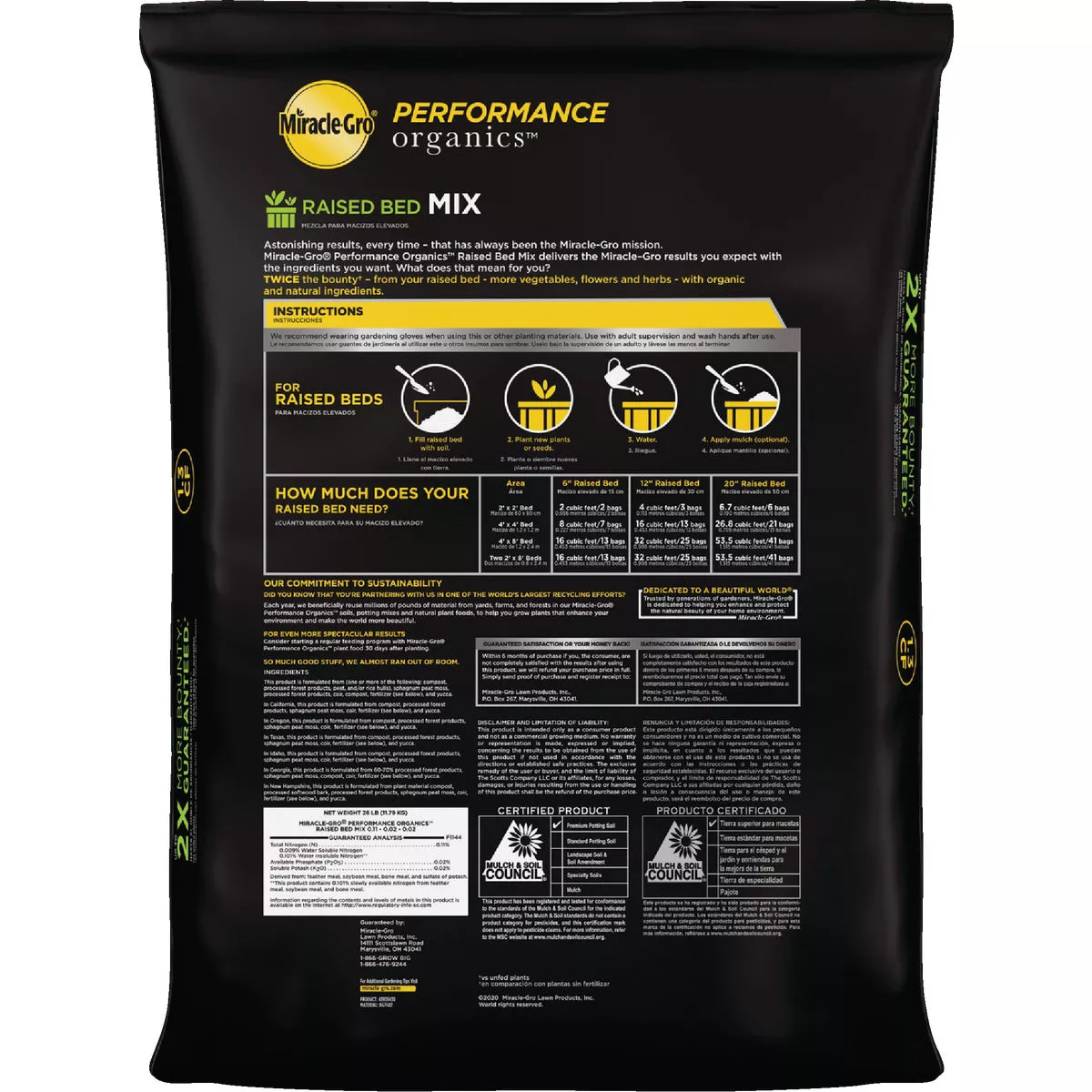 Miracle-Gro Performance Organics 1.3 Cu. Ft. Raised Bed Mix