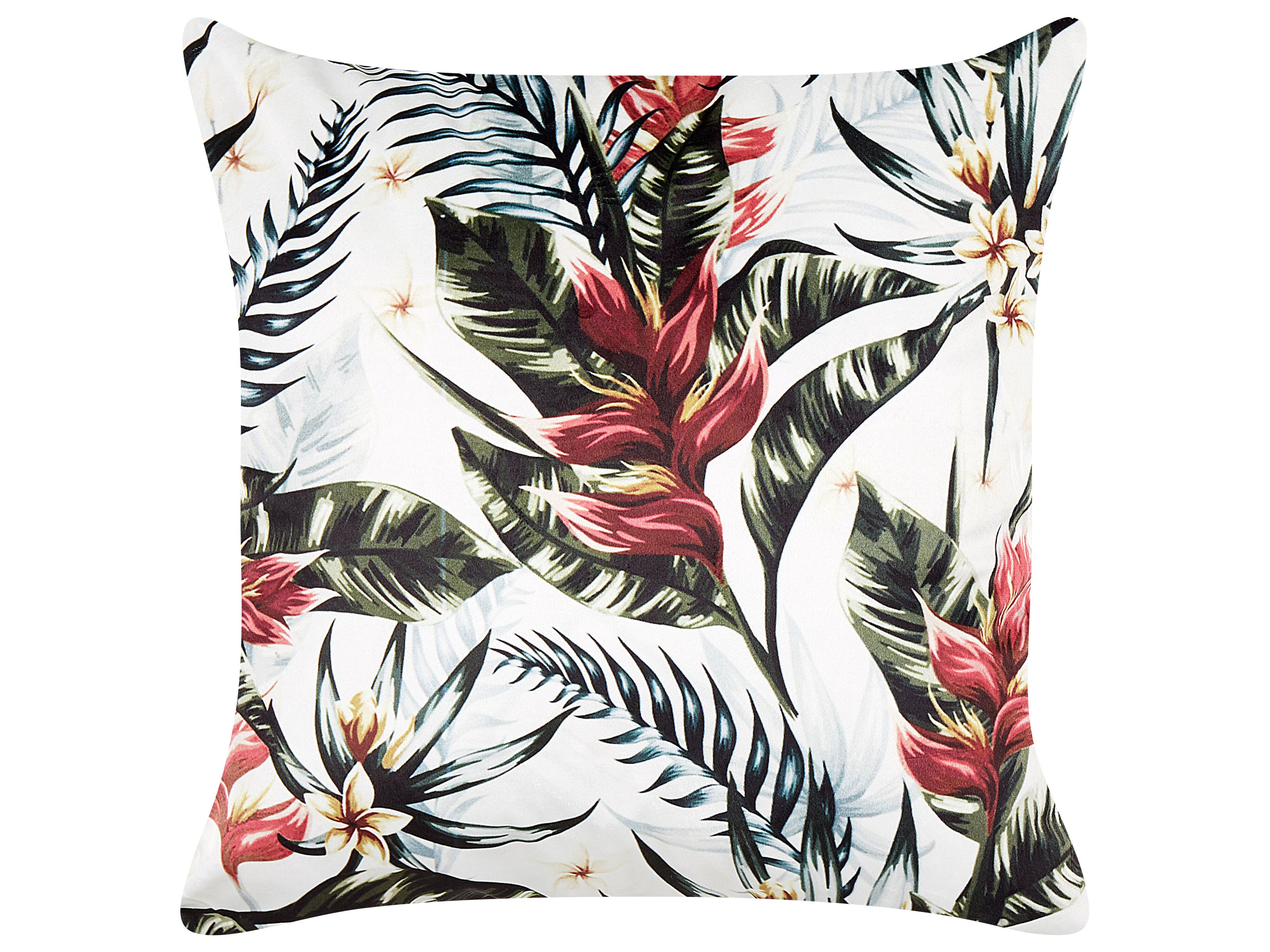 Throw Cushion EDELWEISS Velvet 45 x 45 cm Multicolour Plant Pattern