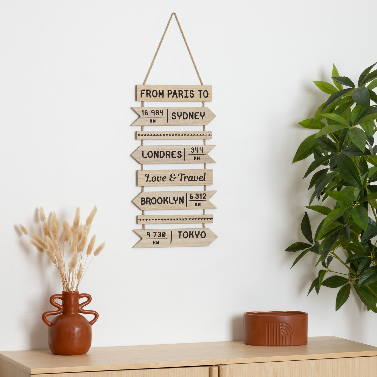 Wall decoration, wood "Nilo" 30x74 cm