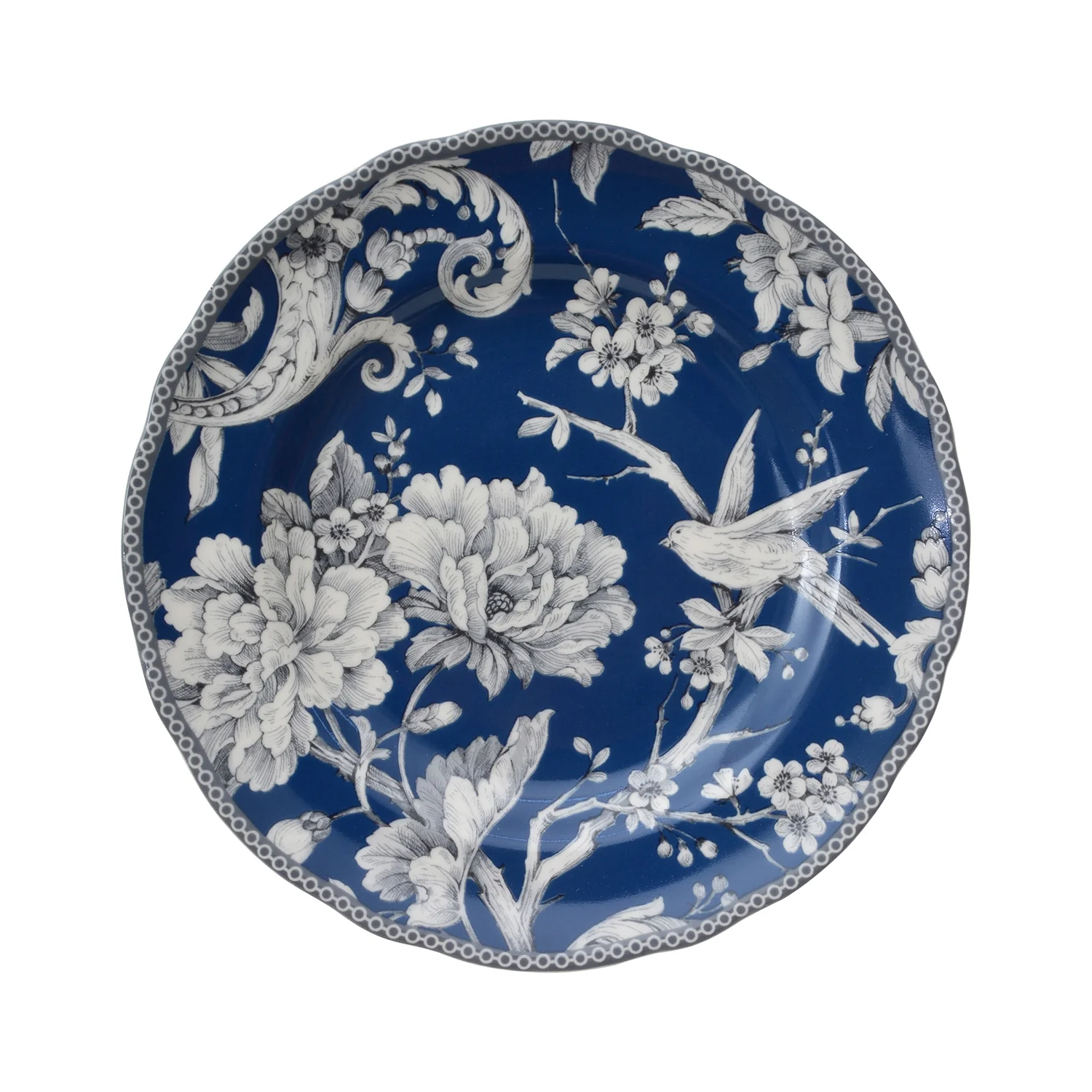 222 Fifth Adelaide Round 16-Piece Porcelain Dinnerware Set, Black Toile - Image 62