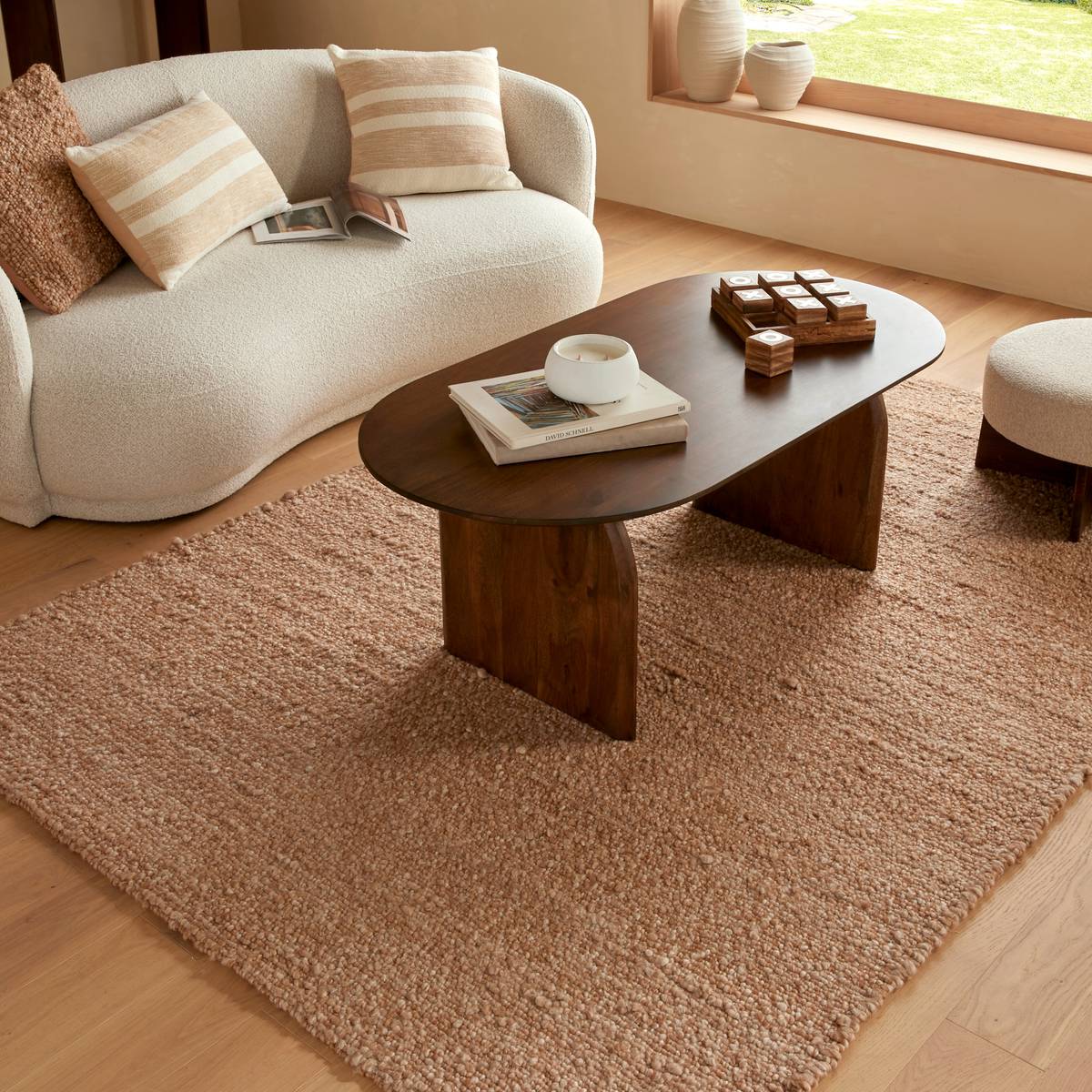 Wool effect rug "Volna" Camel, 230x160 cm
