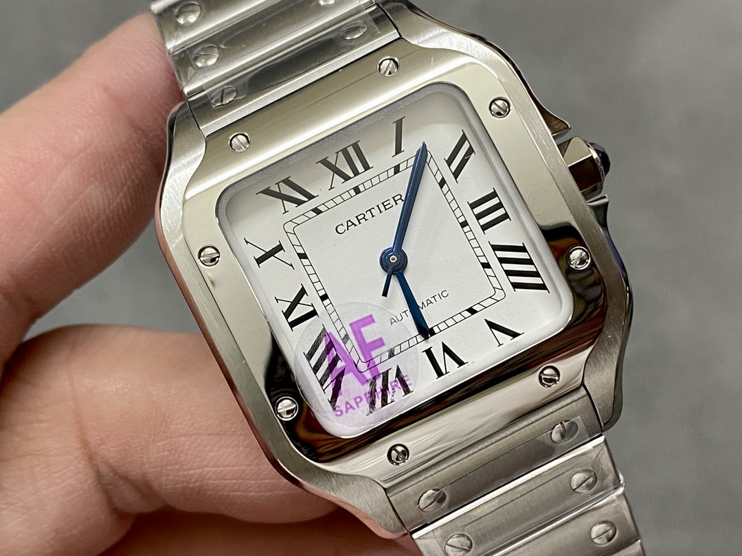 Fake Cartier watch Santos medium model Manufacture mechanical movement Steel Silver Dial WSSA0029 AF(1:1 replica) - Top club