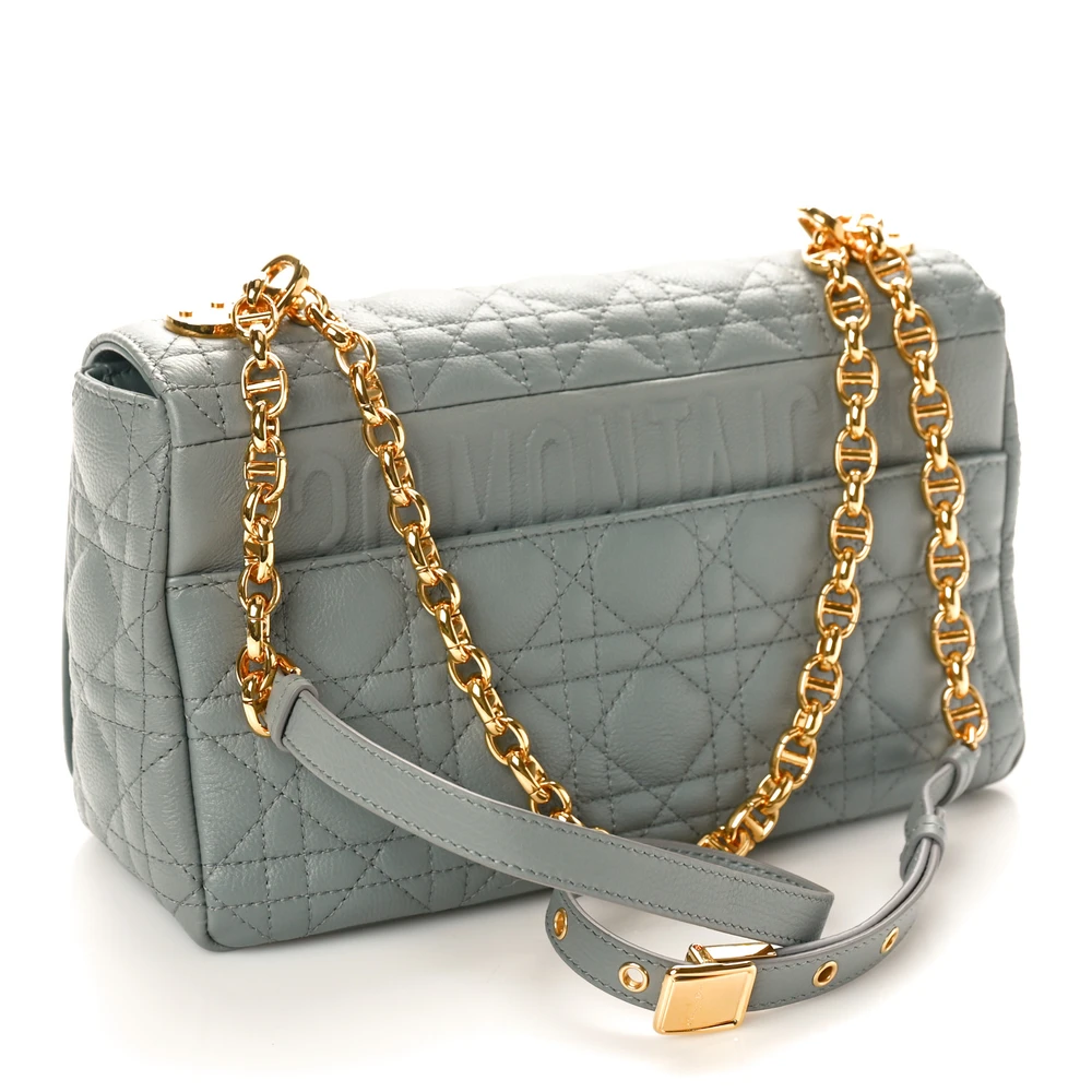 Superfake Dior Caro Bag in Classic Grey with Cannage Details1:1High-quality replica