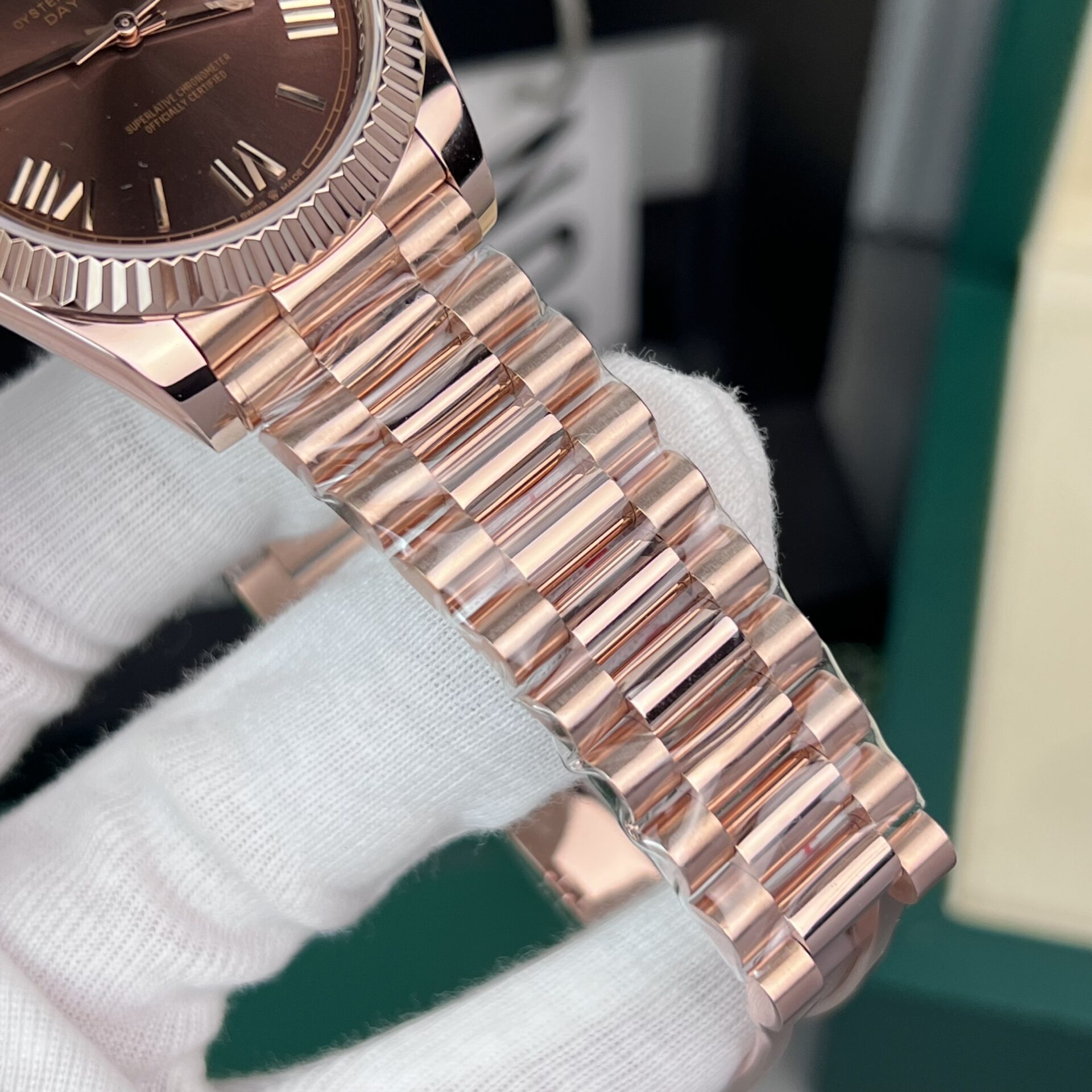 Rolex Day-Date 18K Gold Wrapped Replica Watch Chocolate Dial GM V2 40mm - Top club
