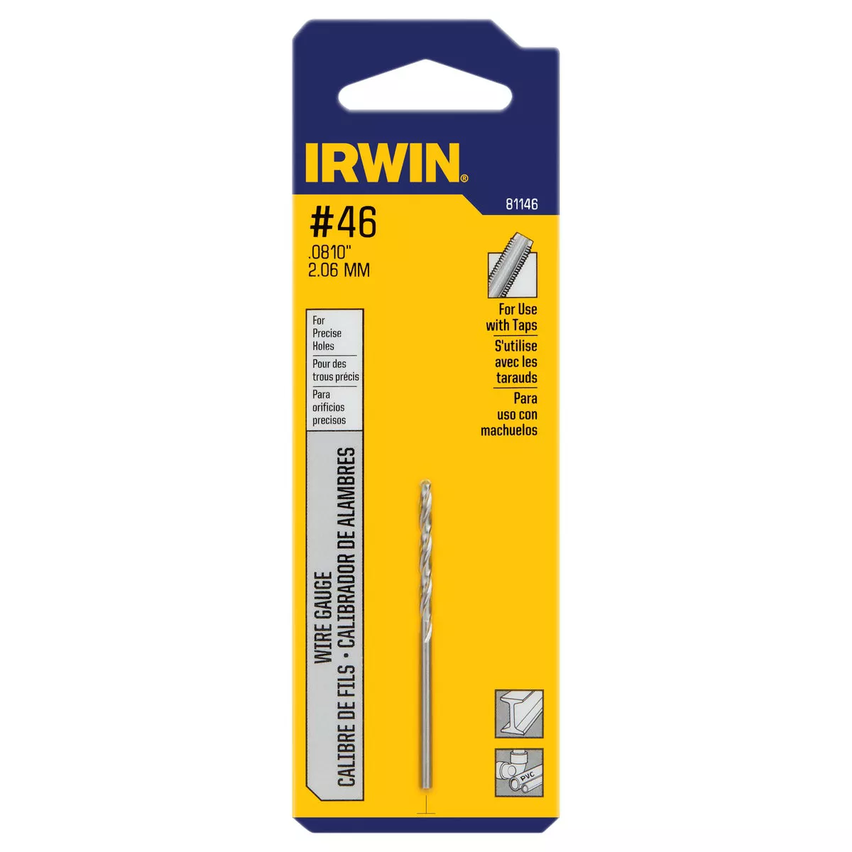 Irwin #46 Bright High Speed Steel Wire Gauge Drill Bit