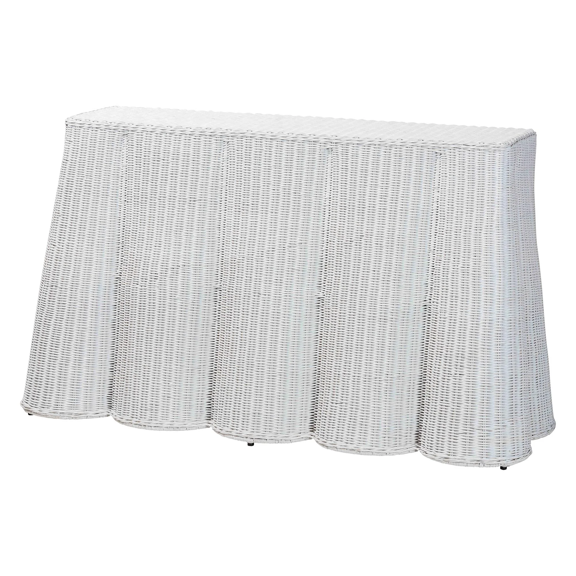 bali & pari Palm Boho Console Table, White