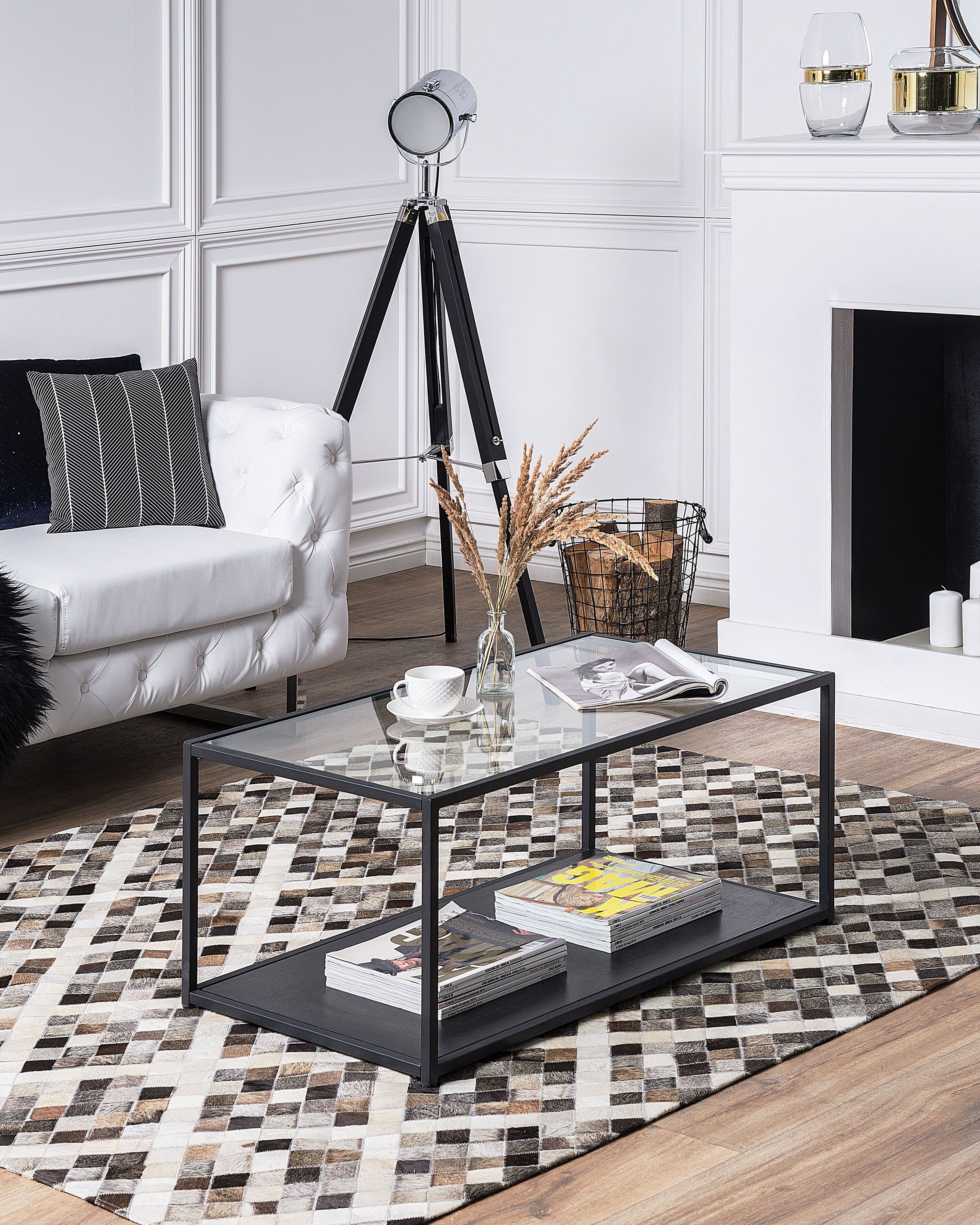 Rug AKDERE Brown 160 x 230 cm Leather