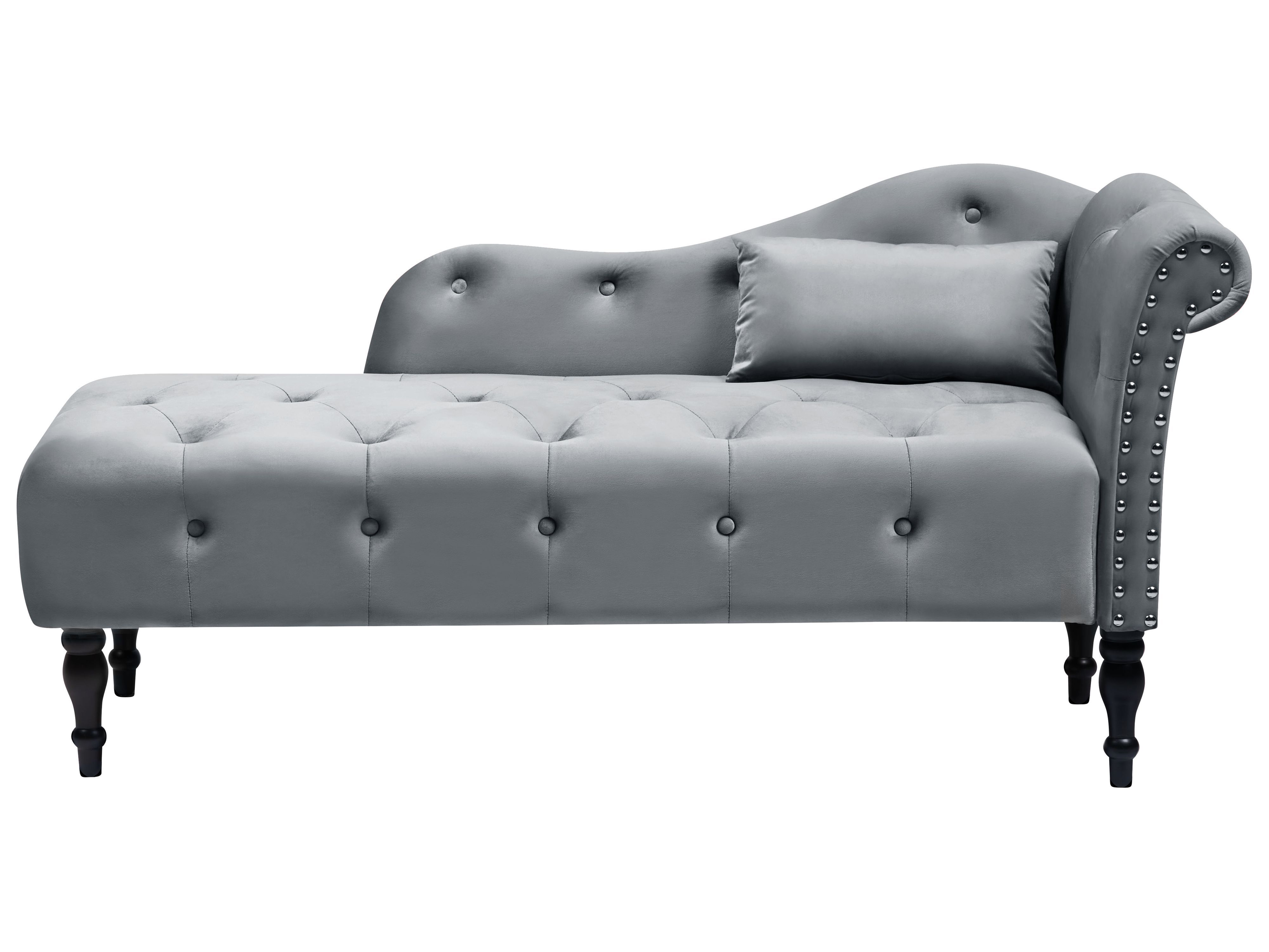 Right-Hand Chaise Lounge IVRY Velvet Grey