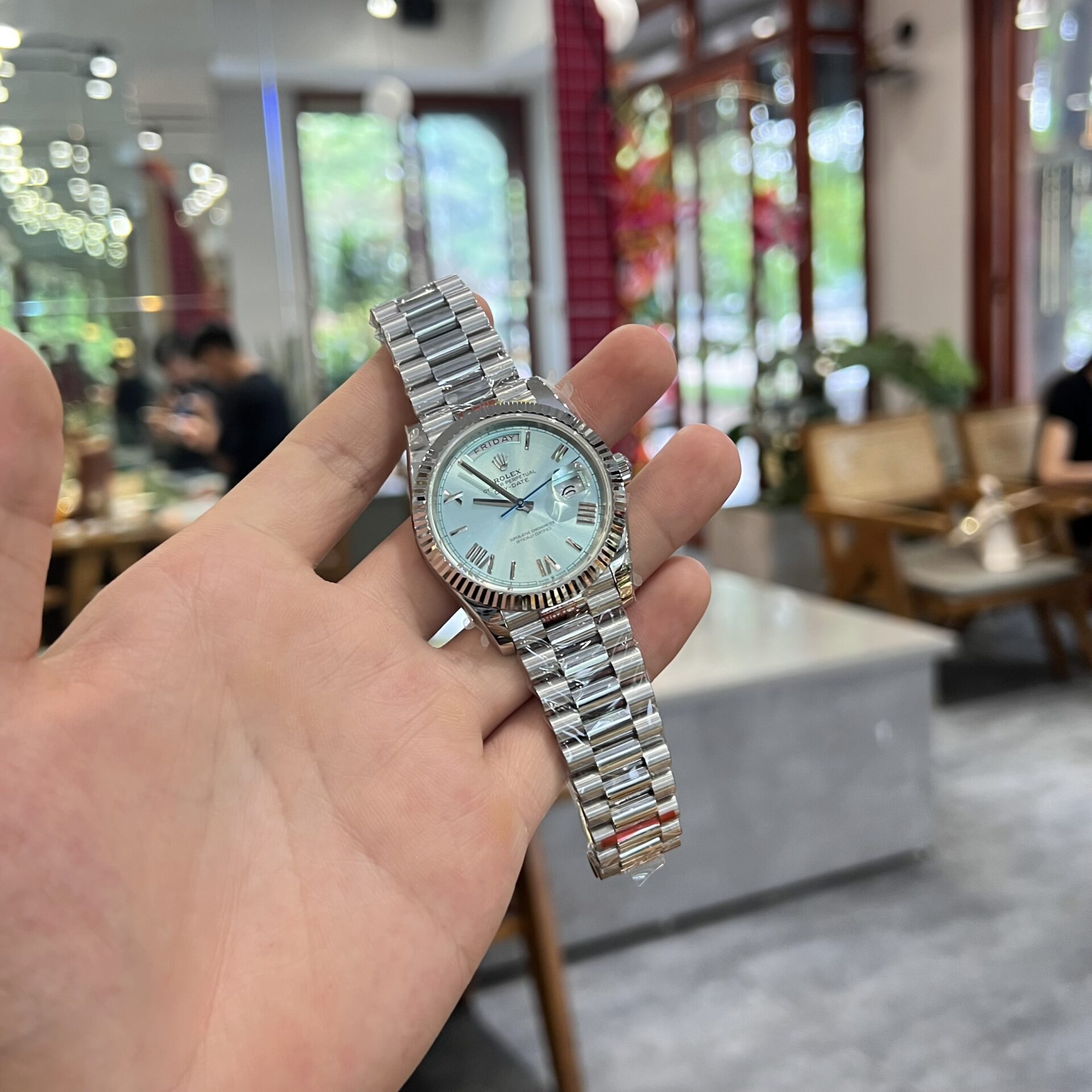 Rolex Day-Date 228236 Replica 1:1 Watch Ice Blue Dial GM Factory 40mm - Elite Watch Atelier