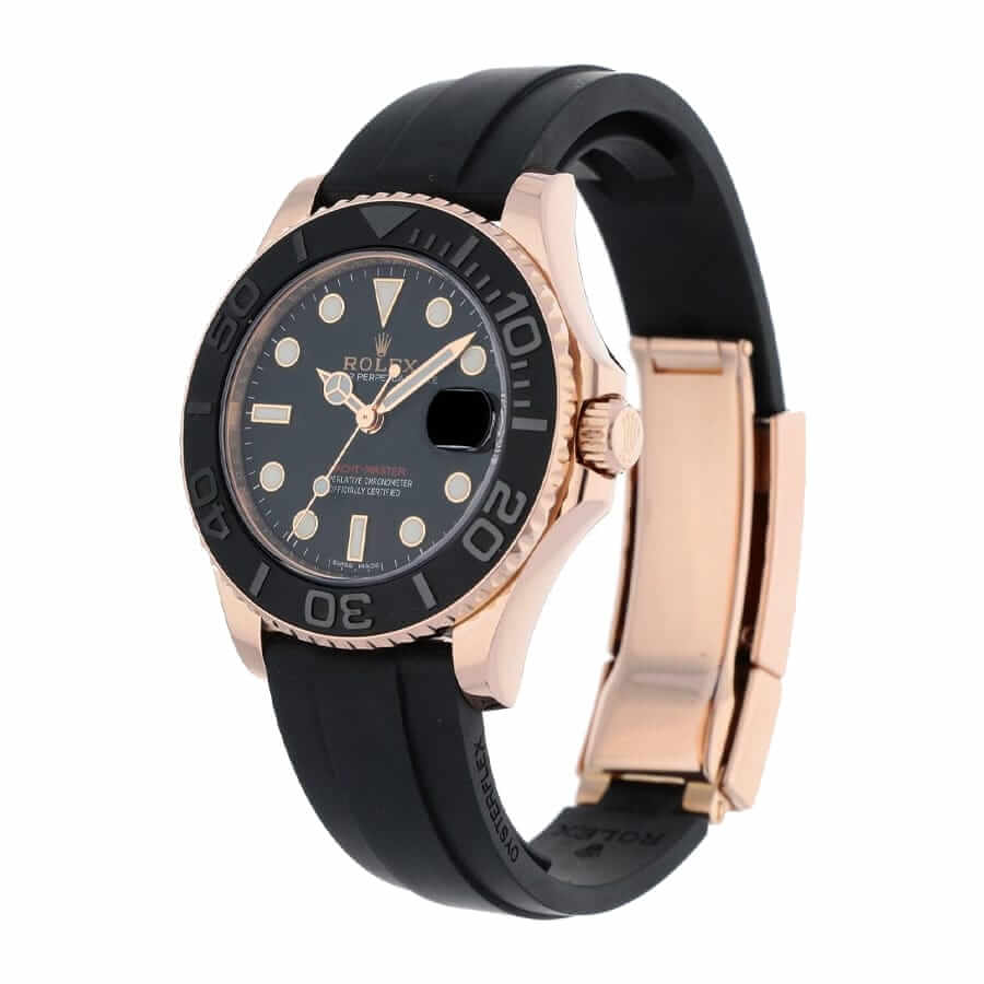 Rolex Yacht-Master 40 116655 SATS Rose Gold Automatic Rubber Black Dial Replica - Elite Watch Atelier