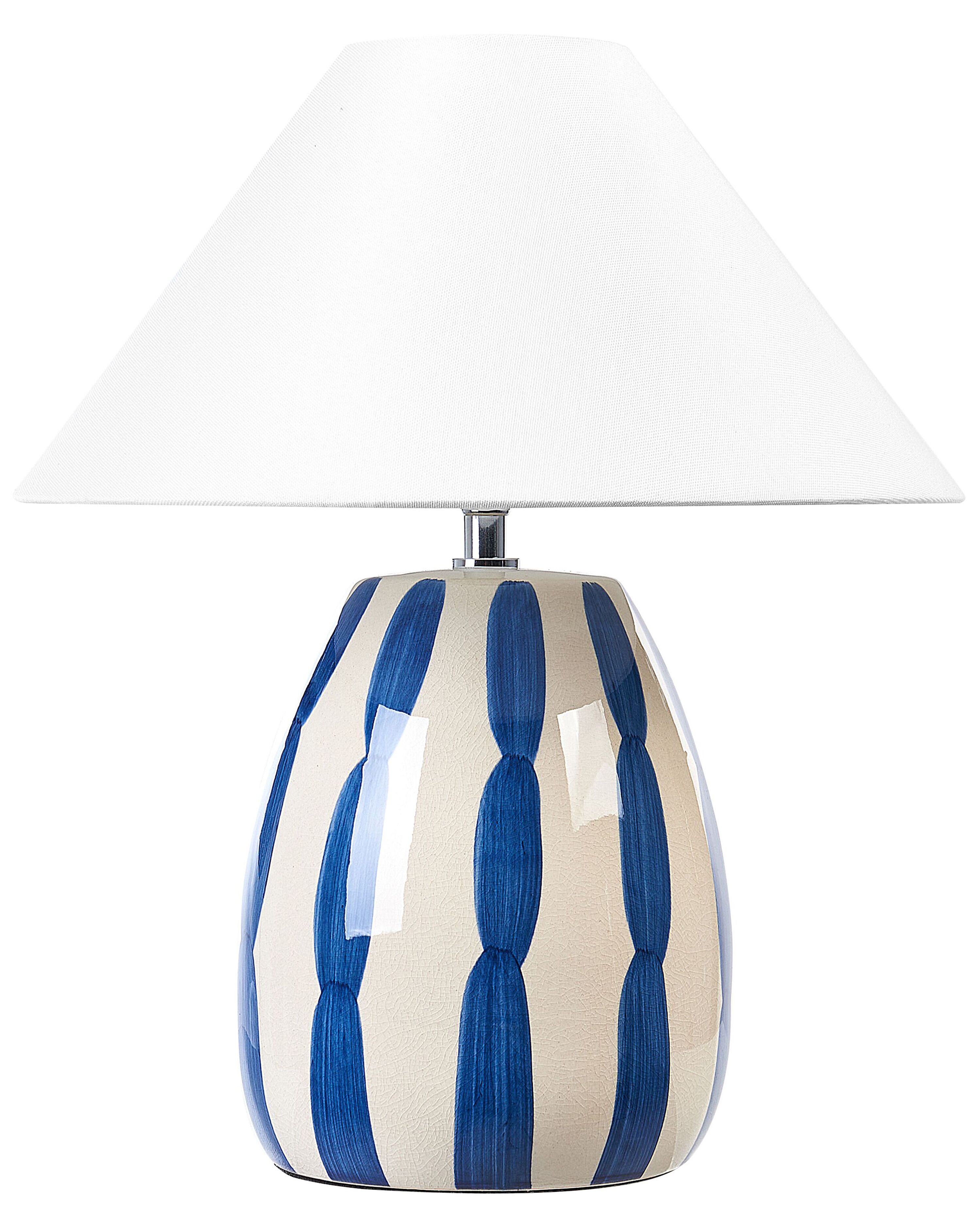Table Lamp LUCHETTI Ceramic White/ Blue
