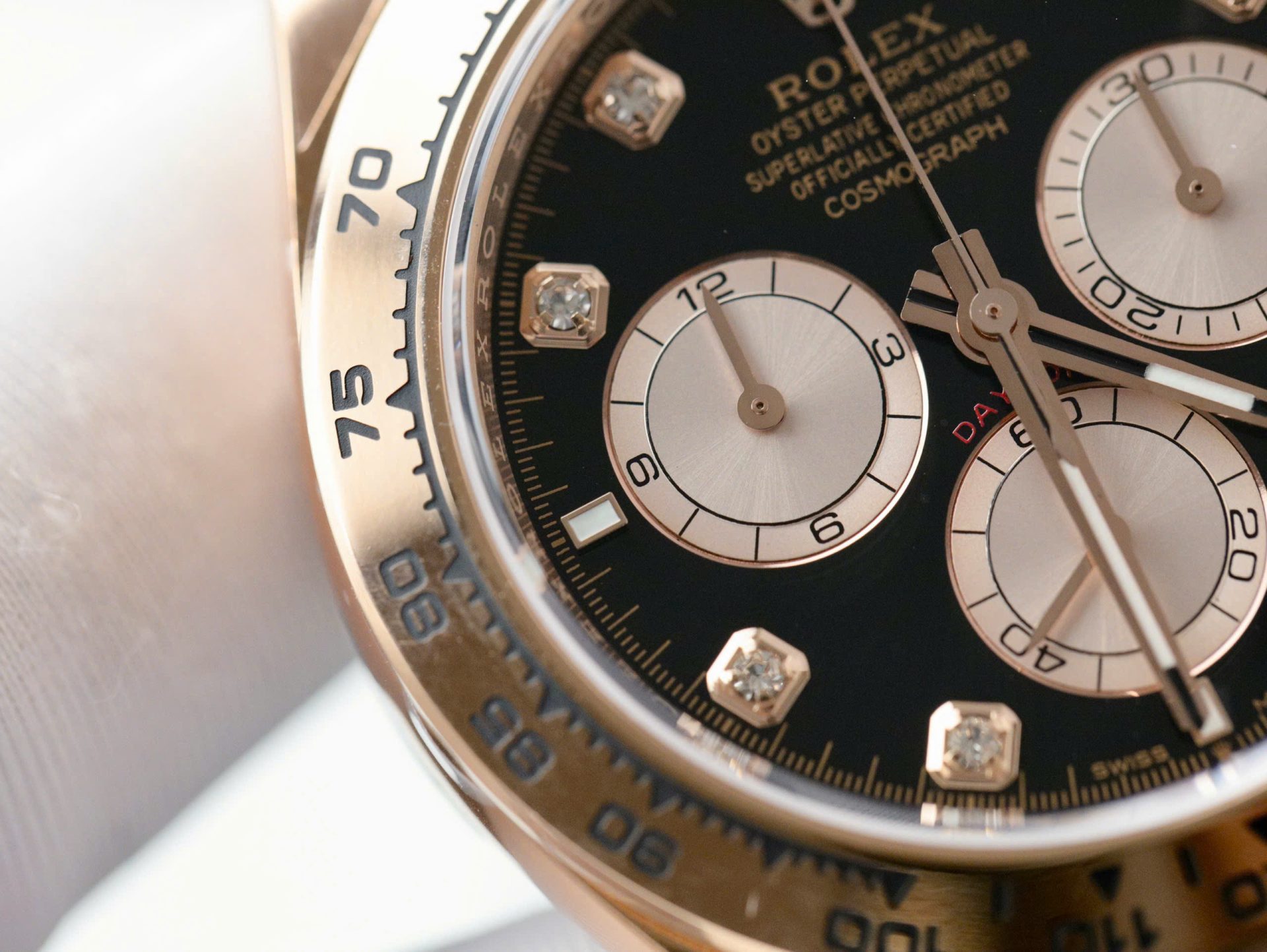 Rolex Daytona 126505 Rose Gold Best Replica Watch Black Dial 40mm - Elite Watch Atelier