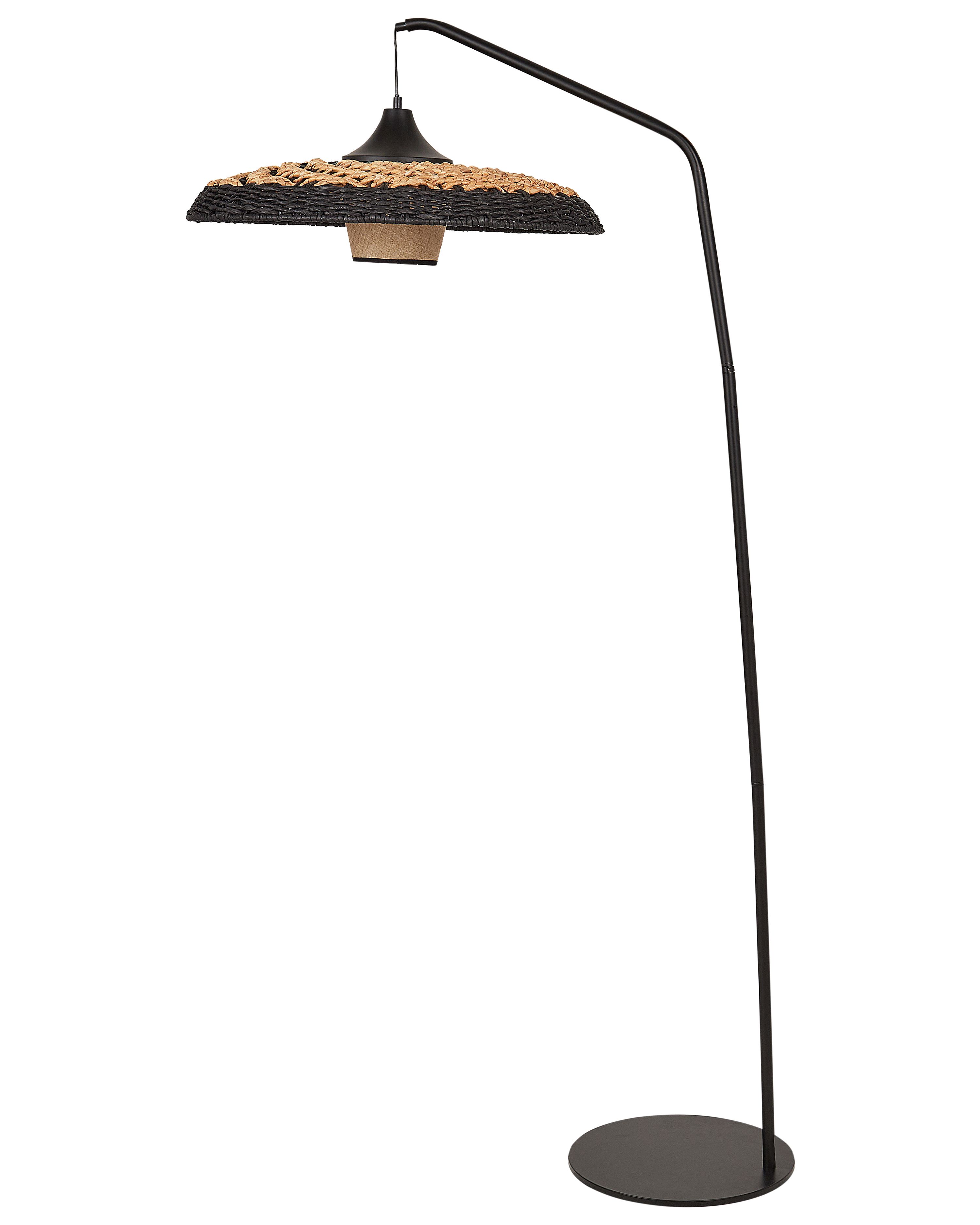 Floor Lamp KALOMO Paper Rope Black