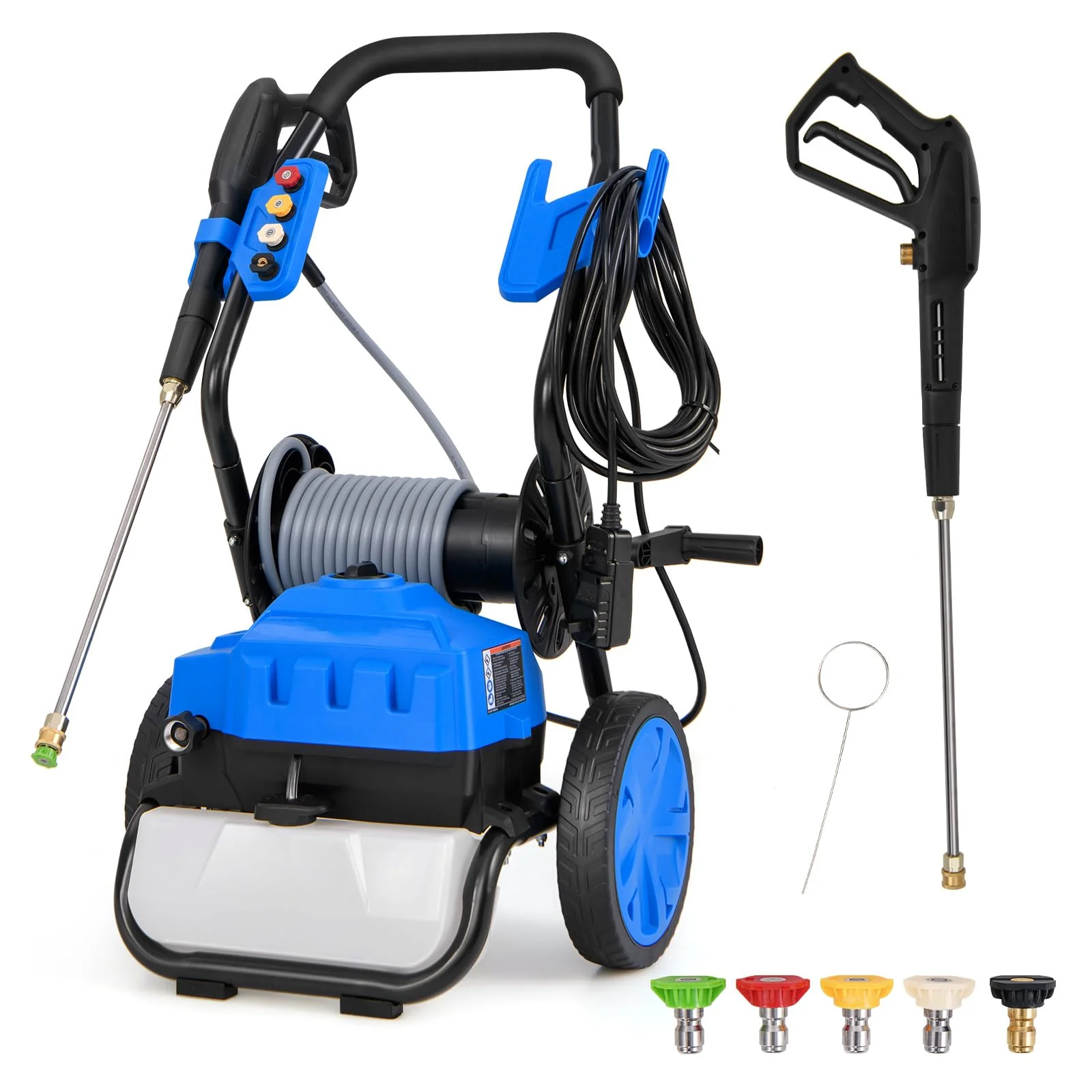 Electric Pressure Washer 2300 PSI 1.8 GPM With Wheels And 5 Quick-Connect Nozzles Electric Pressure Washer 2300 PSI 1.8 GPM With Wheels And 5 Quick-Connect Nozzles