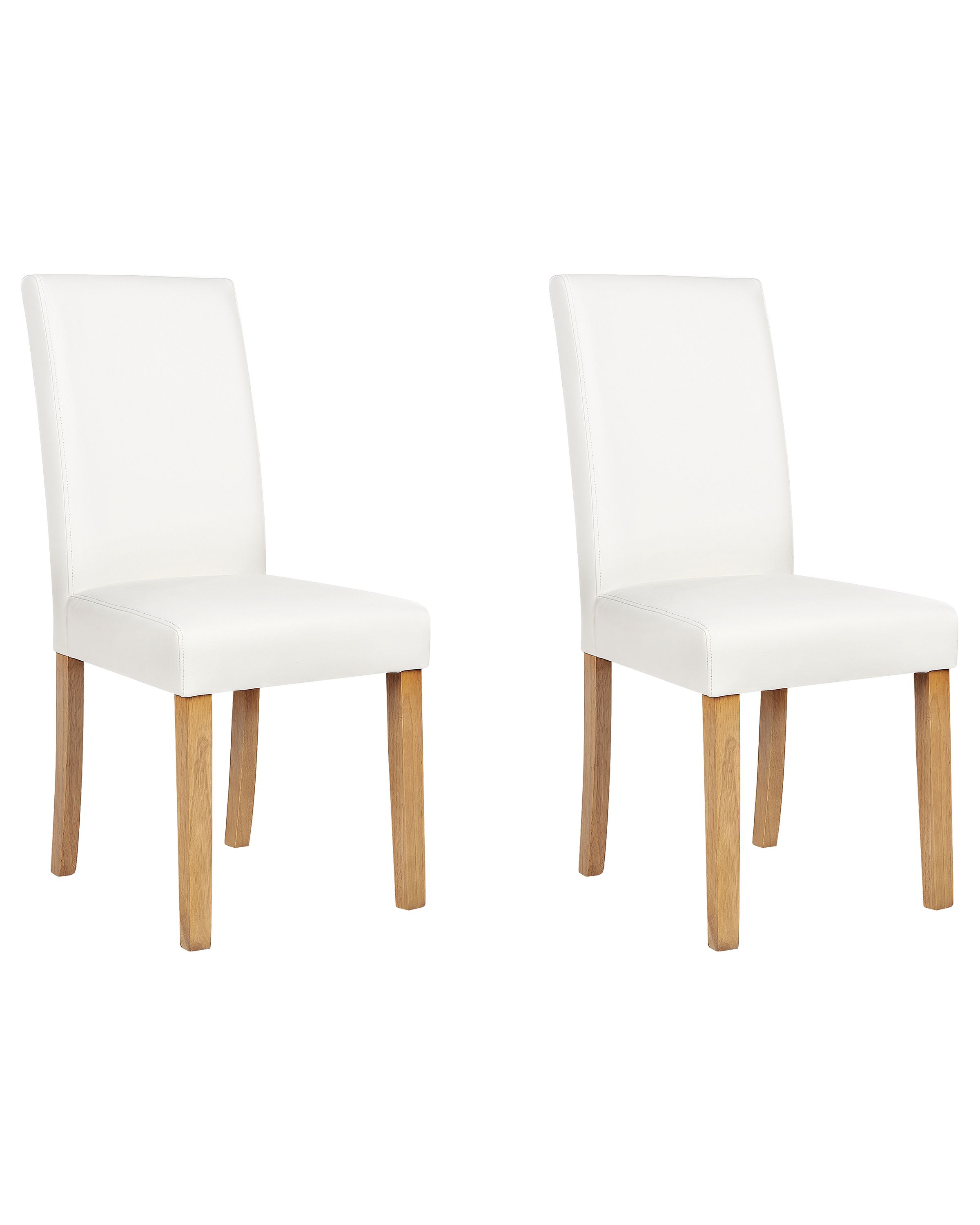 Set of 2 Dining Chairs BROADWAY Faux Leather White