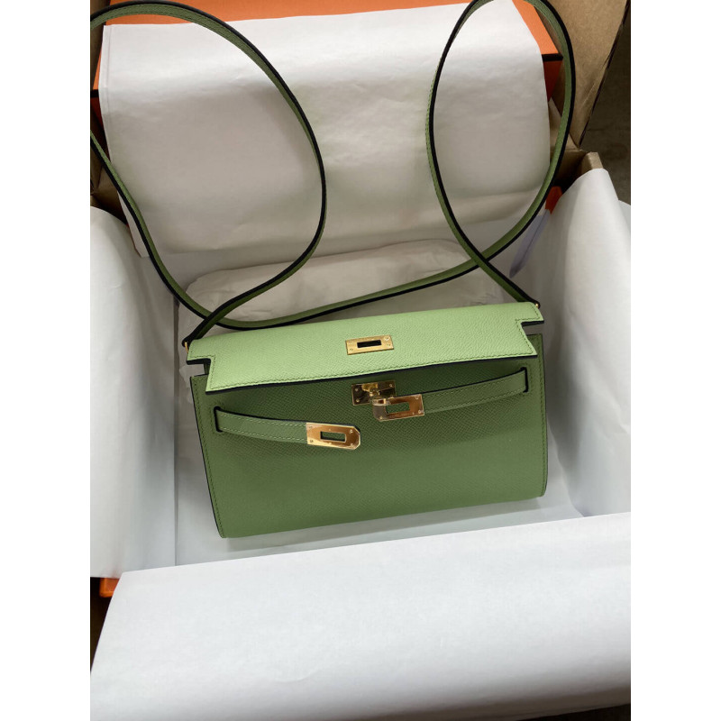 Replica Hermes Kelly Wallet To Go Woc 499041 Green1:1High-quality replica