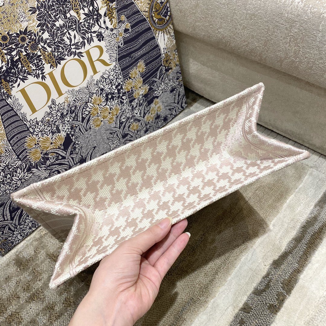 Christian Dior Medium Dior Book Tote Pastel Houndstooth Embroidery, Pastel, For Women Women’s Handbags, Shoulder Bags, 36cm CD1:1High-quality replica