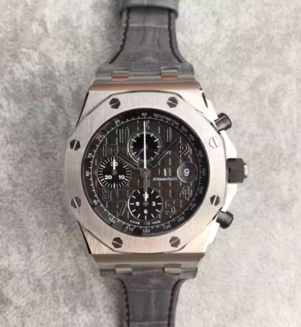 Replica Audemars Piguet JF Royal Oak Offshore Gray Theme Gray Leather Strap A3126 - Top club
