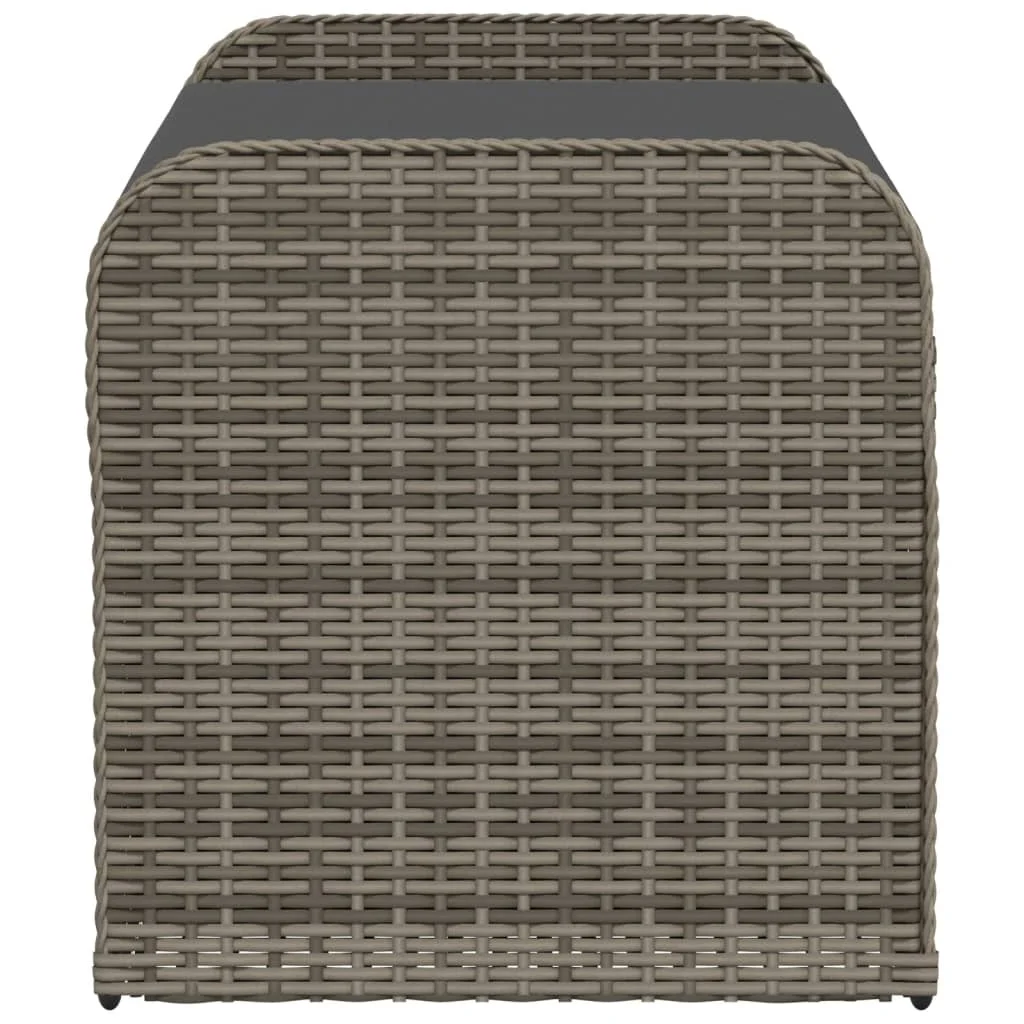 vidaXL Storage Bench with Cushion Outdoor Garden Seat Furniture Poly Rattan - Image 32
