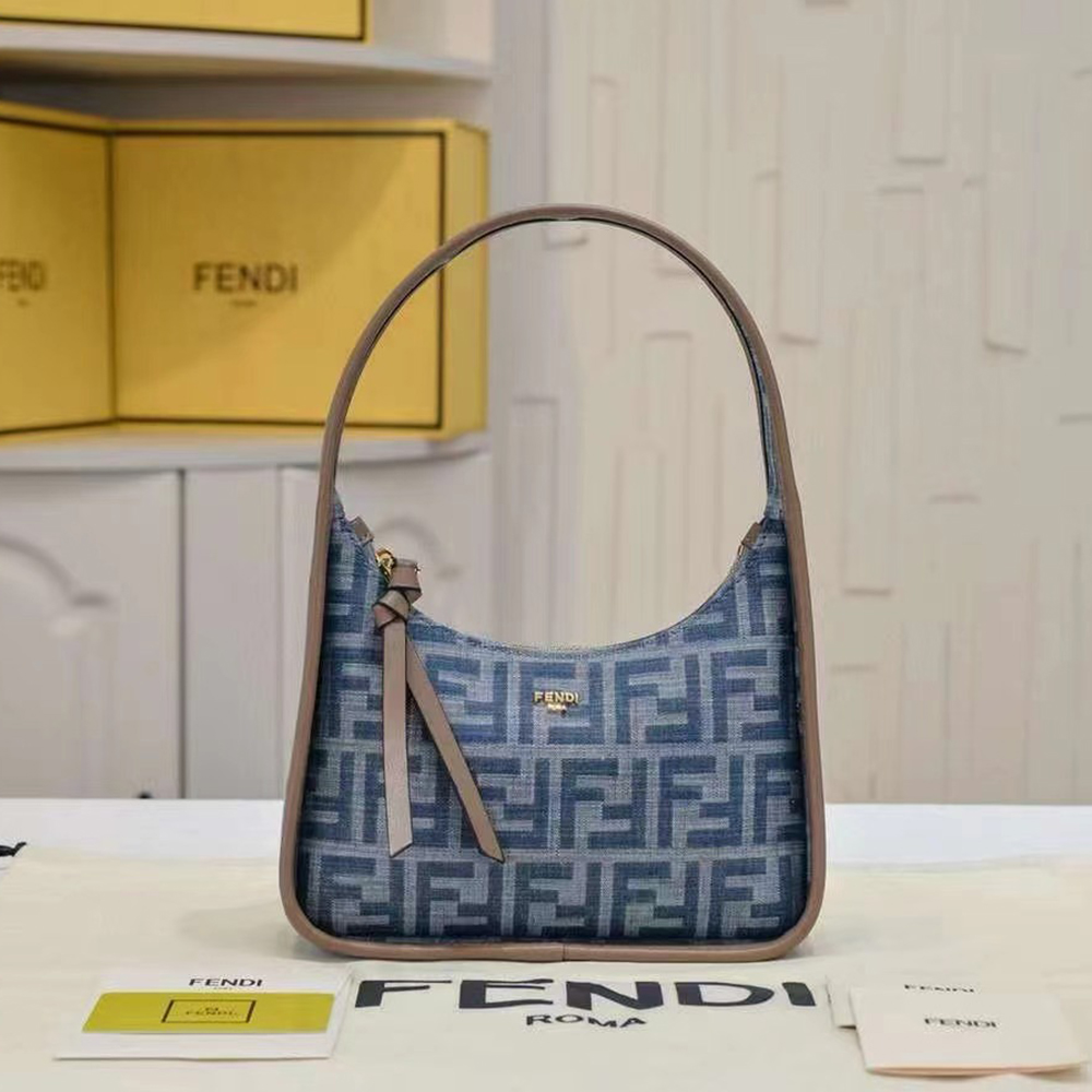 Fendi Fendessence Light blue FF denim fabric bag (Replica) - Replicaclubs