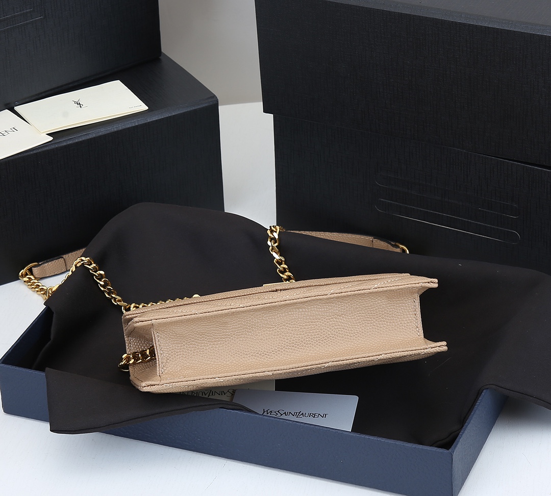 Replica Ysl Envelope Chain Wallet In Grain De Poudre Embossed Leather 18881:1High-quality replica