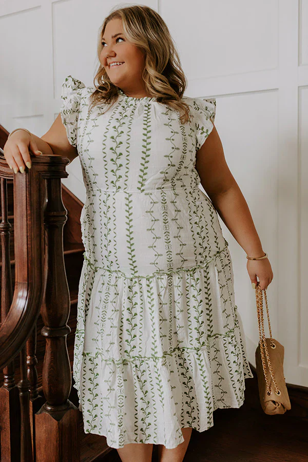Ivy Lane Embroidered Midi Dress Curves