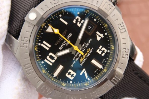 Replica Breitling Avenger II Seawolf PVD GF Black Dial Black Nylon Strap A2824 - Top club