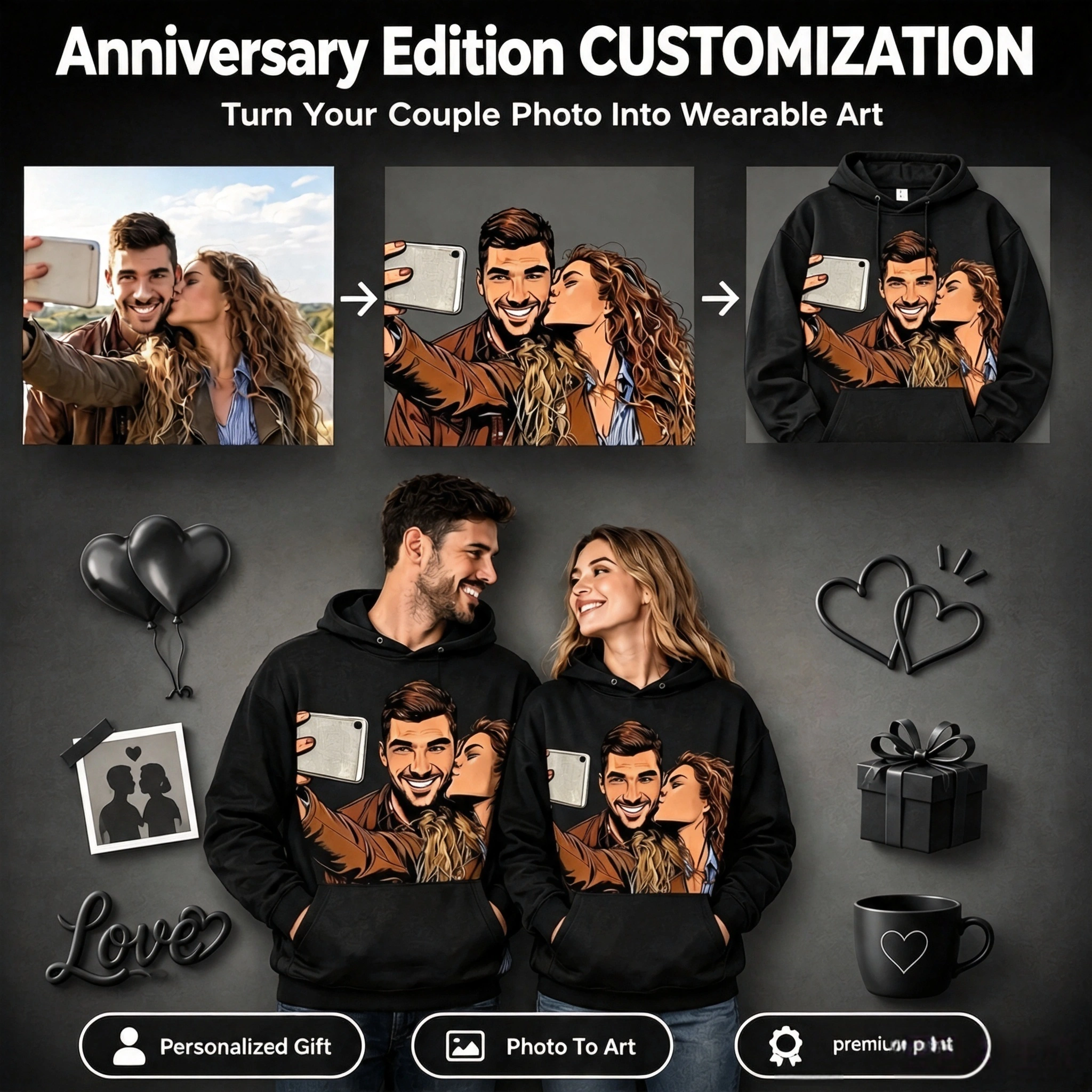 Anniversary Edition | Custom Solid Color Anniversary Photo Hoodie