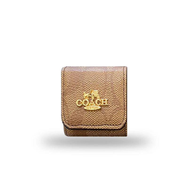 Luxury Coach AirPods Cases Light Brown-LGK240425 - Wholesale & Influencer