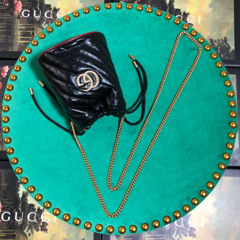 Replica Gucci Gg Marmont Mini Bucket Bag 575163 Black1:1High-quality replica