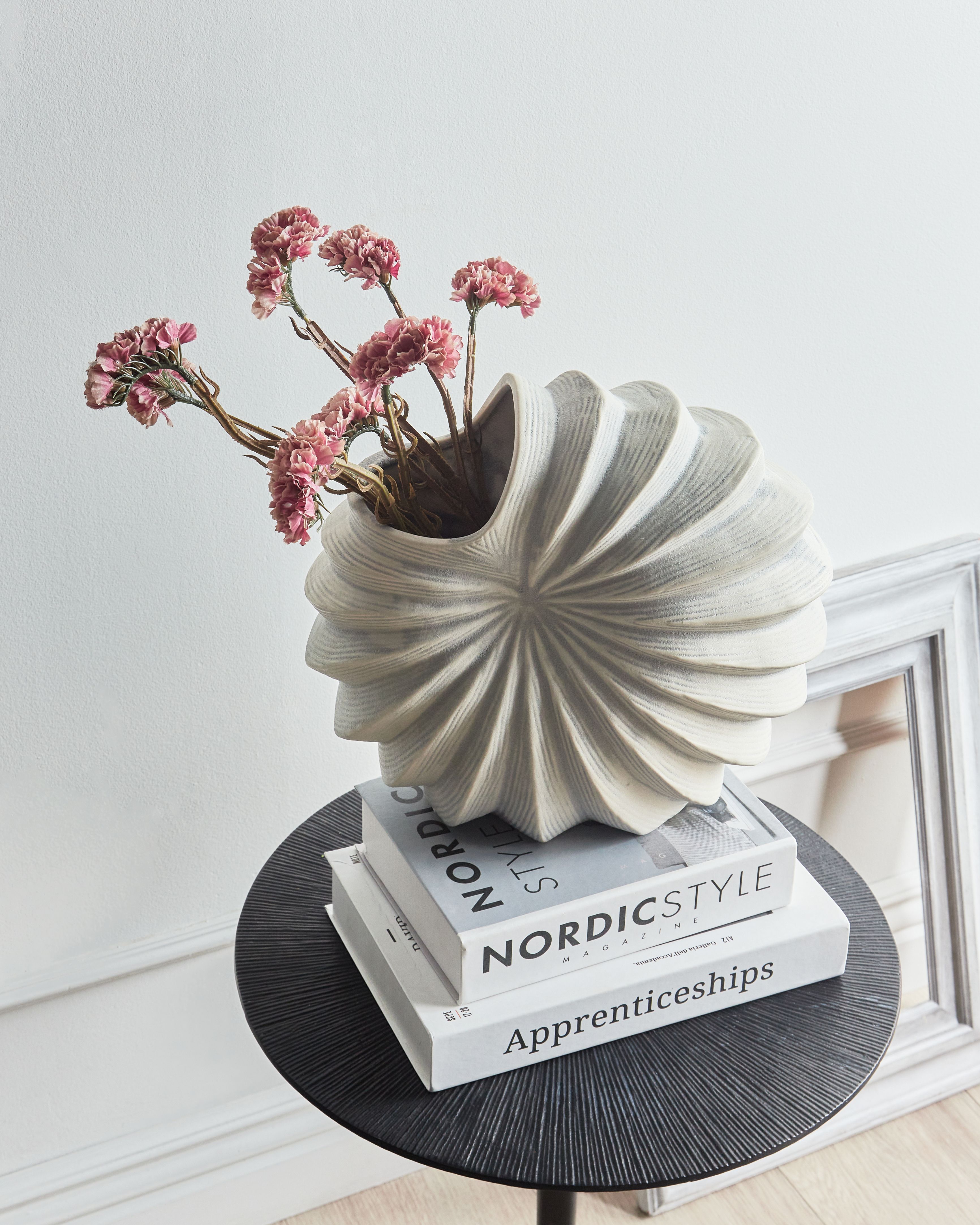 Flower Vase SCUP Stoneware 28 cm Off-White