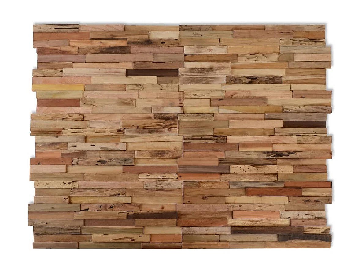Panneaux de revêtement mural 10 pcs 1,03m² Bois de teck recyclé