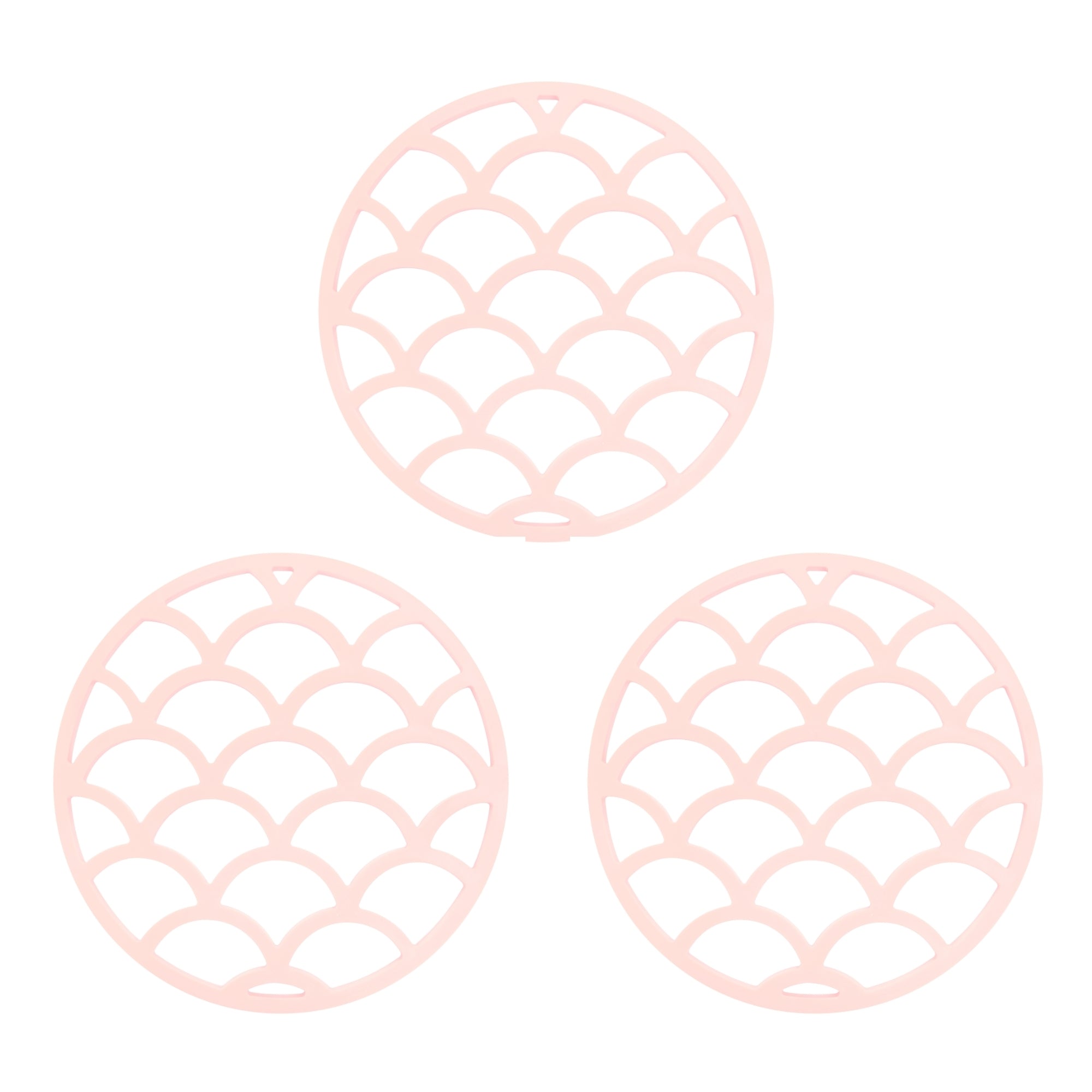 Krumble Pannenonderzetter met schubben patroon - Roze - Set van 3