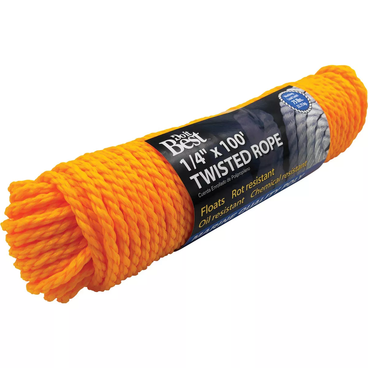Do it Best 1/4 In. x 100 Ft. Yellow Twisted Polypropylene Packaged Rope