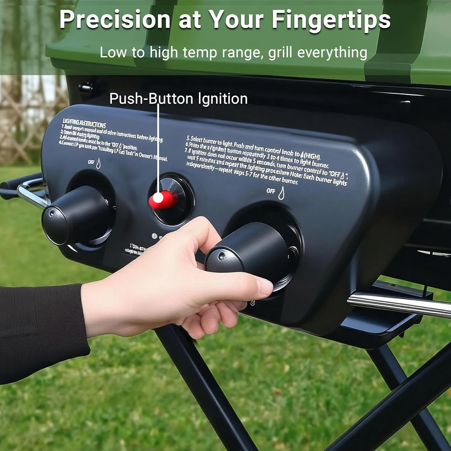 Brand-Man Portable Propane Gas Grill With Folding Cart And Push-Button Ignition - Image 8 Brand-Man Portable Propane Gas Grill With Folding Cart And Push-Button Ignition - Image 8