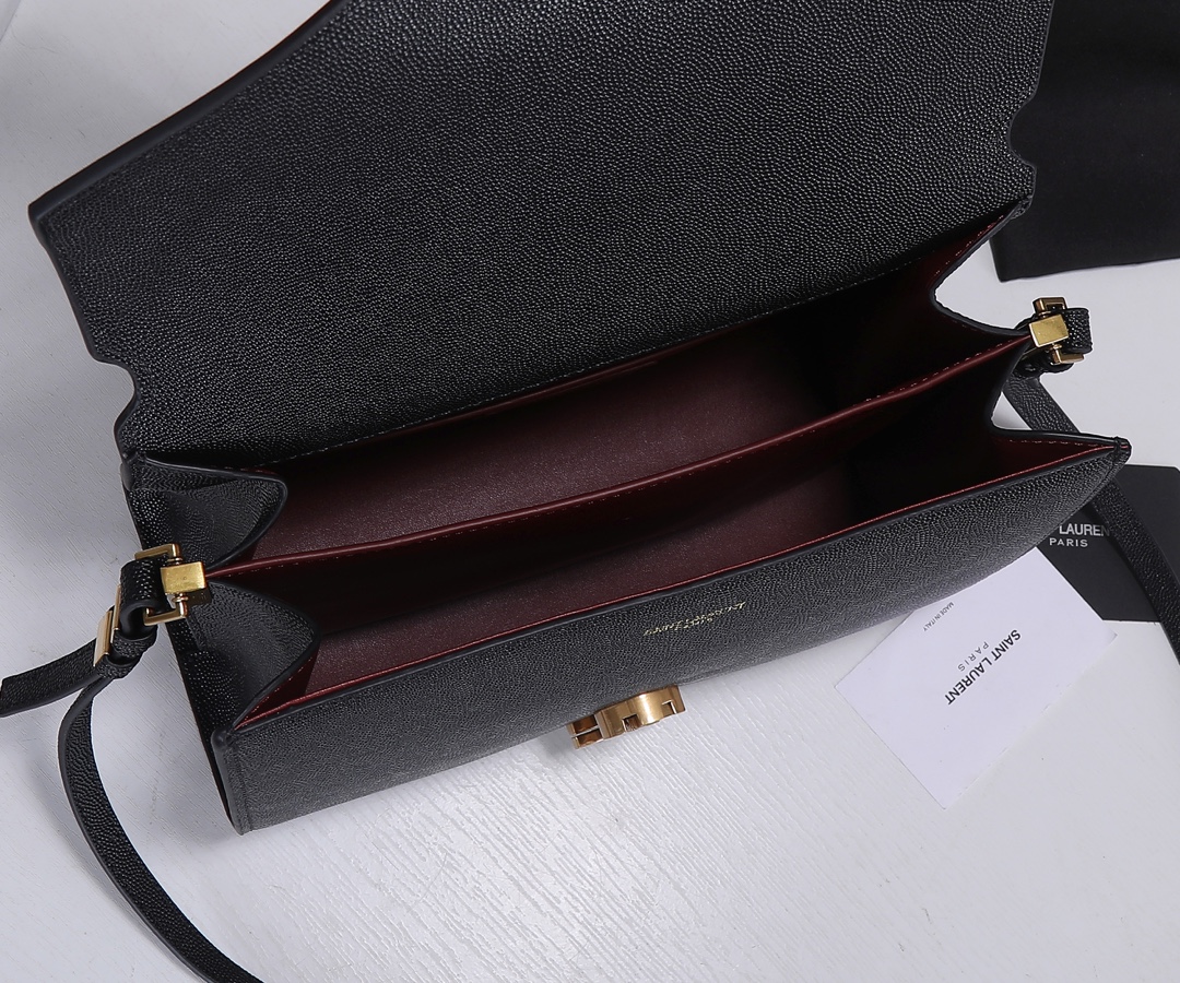 Replica Ysl Cassandra Medium Top Handle Bag- Black/Beige1:1High-quality replica