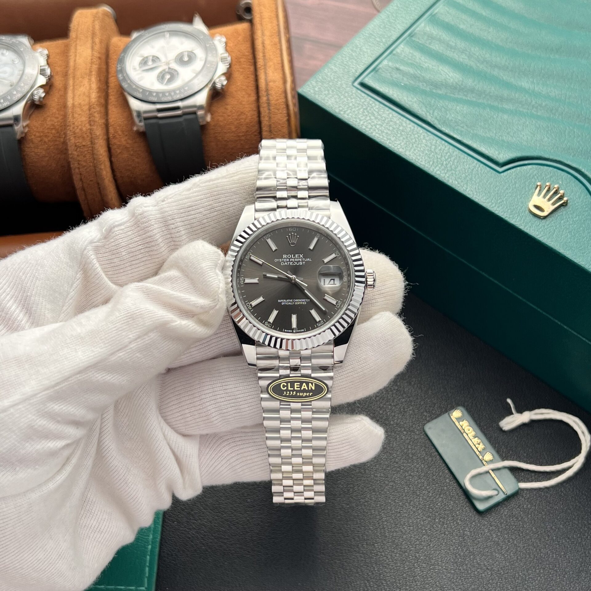 Rolex Replica Watch DateJust 126334 Grey Dial Luminous Markers Clean Factory 41mm - Elite Watch Atelier