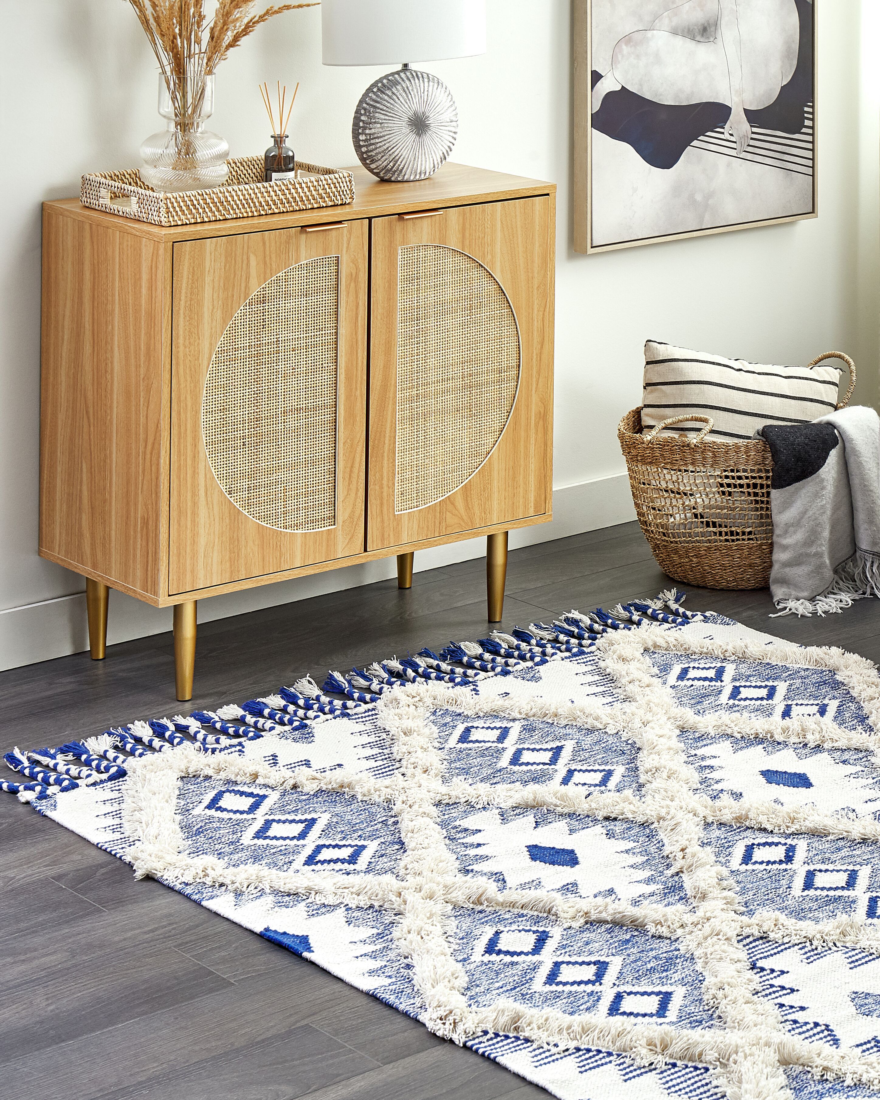 Rug MANAVGAT Light Beige 140 x 200 cm Cotton