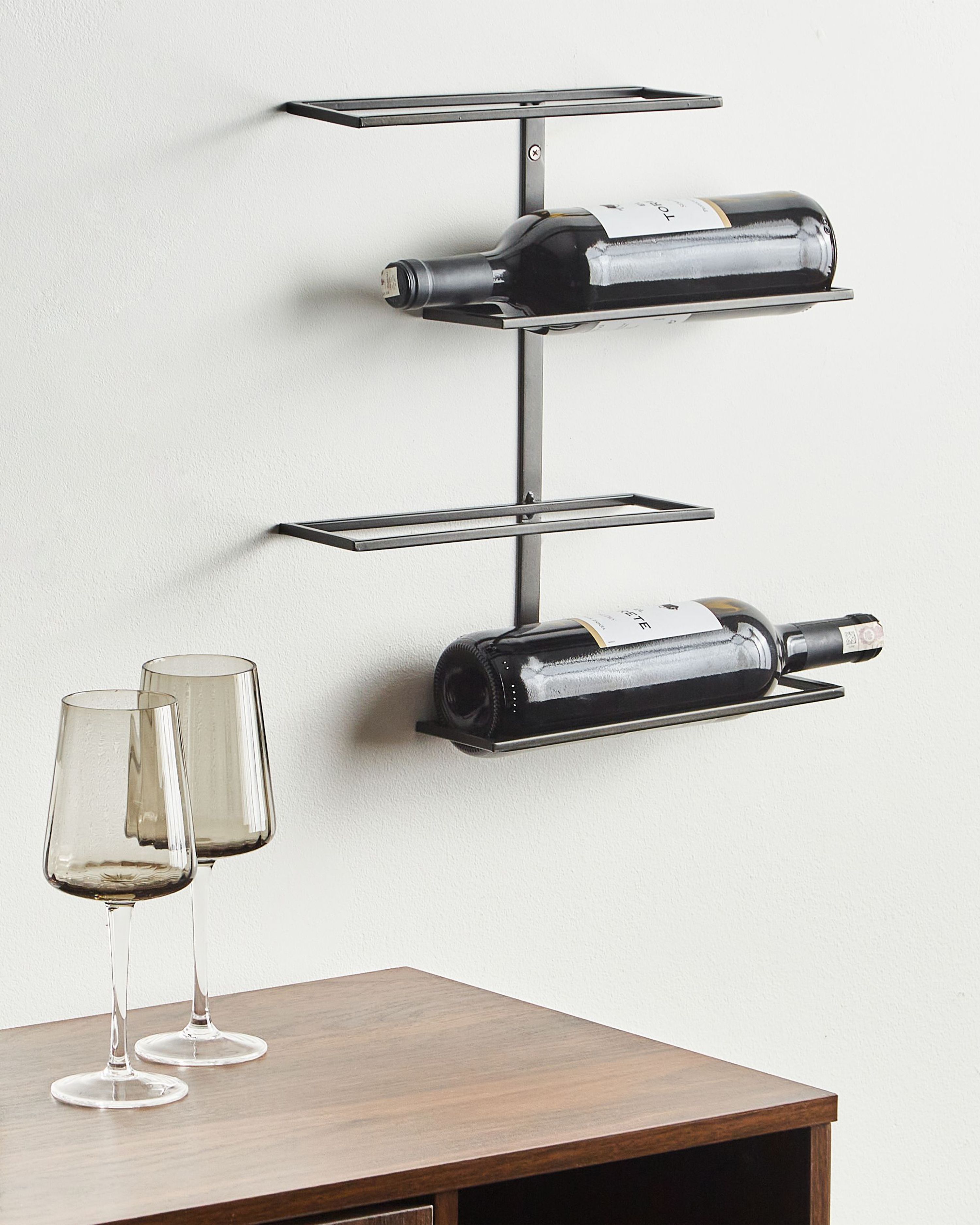 Wall Mounted Wine Rack EINSTEINIUM Metal Black