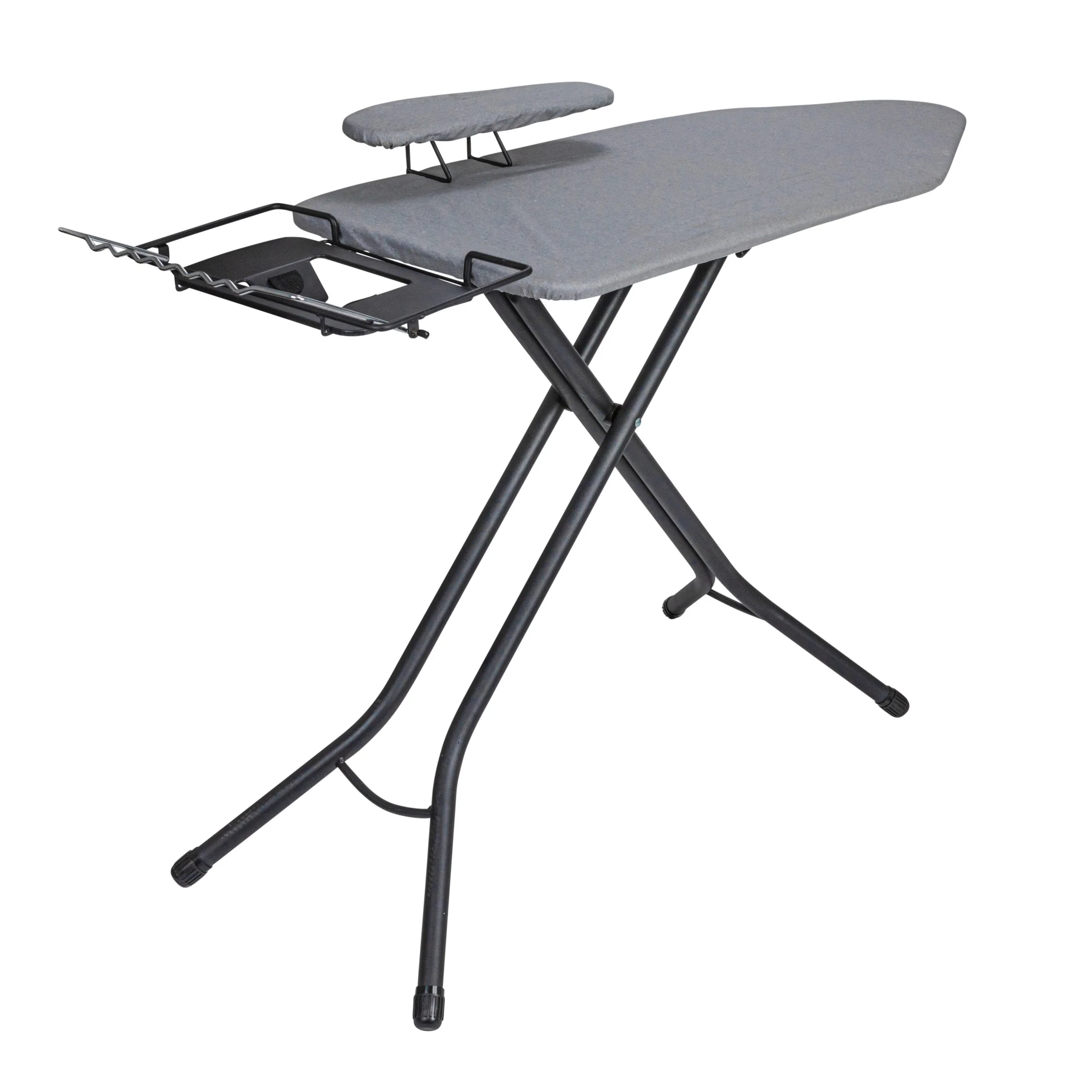 Household Essentials Wide Mega Ironing Board 4-Leg, Steel Top Pressing Station, Heat-Resistant Fiber Pad and Cotton Cover, Includes Sleeve Board and Iron Rest with Hanger Bar, Silver Frame - Image 23