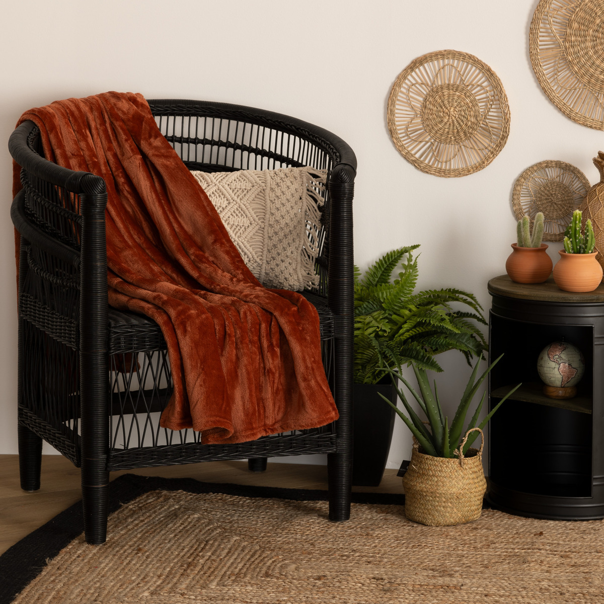 Throw "Ollis" Terracotta pink, 125x150 cm