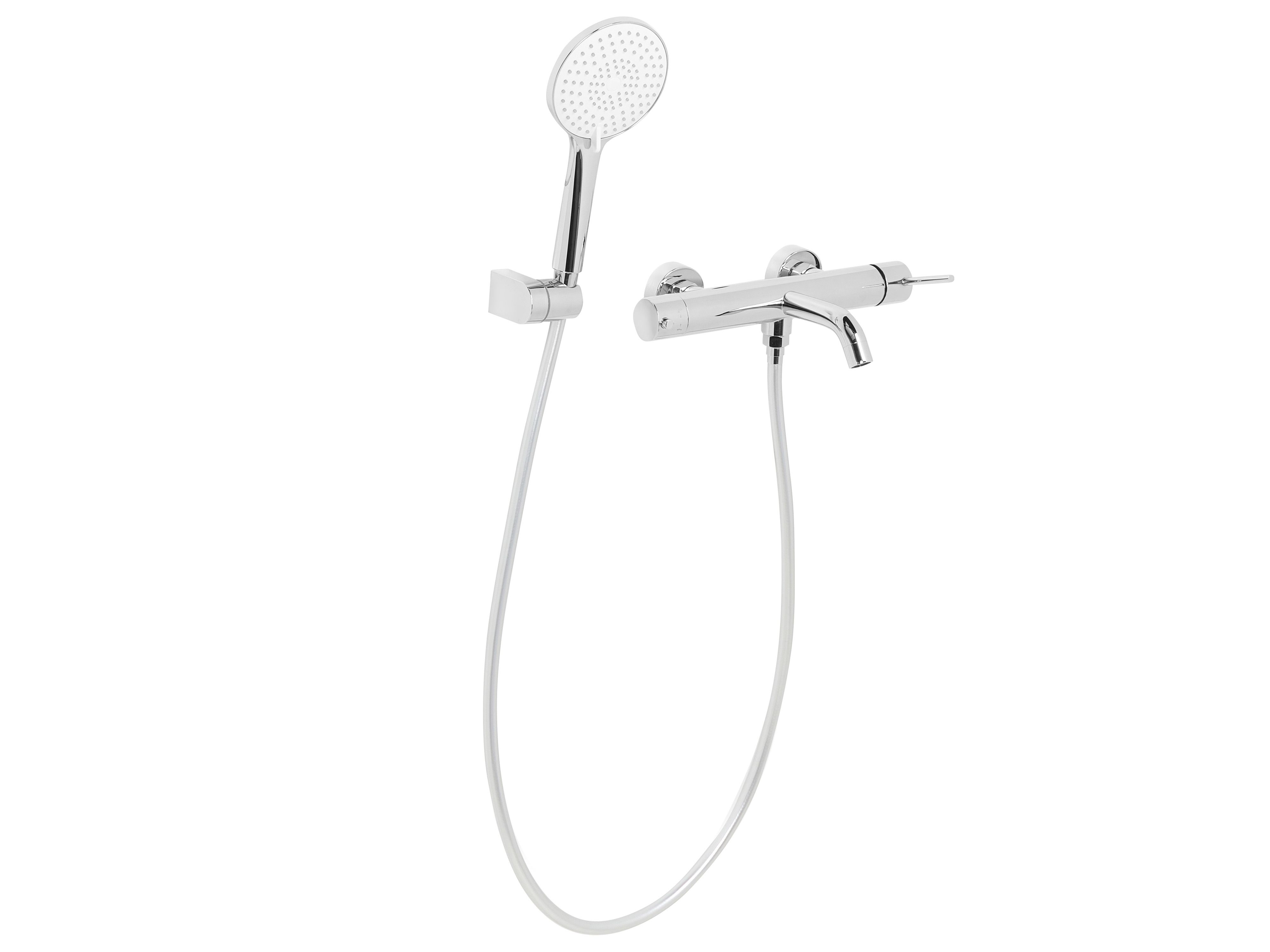 Wall Mounted Bath Shower Mixer Tap MELIQUINA Silver