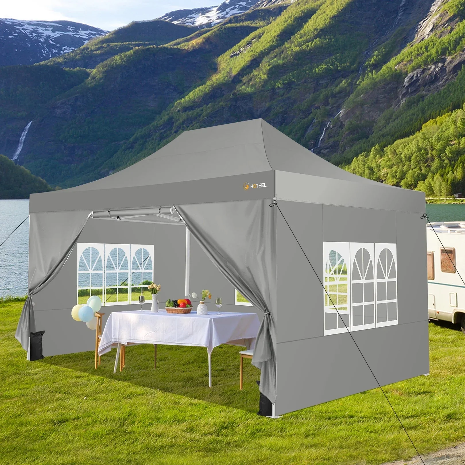 HOTEEL Heavy Duty Pop-Up Canopy Tent 10x15, 4 Sidewalls, Black - Image 29 HOTEEL Heavy Duty Pop-Up Canopy Tent 10x15, 4 Sidewalls, Black - Image 29