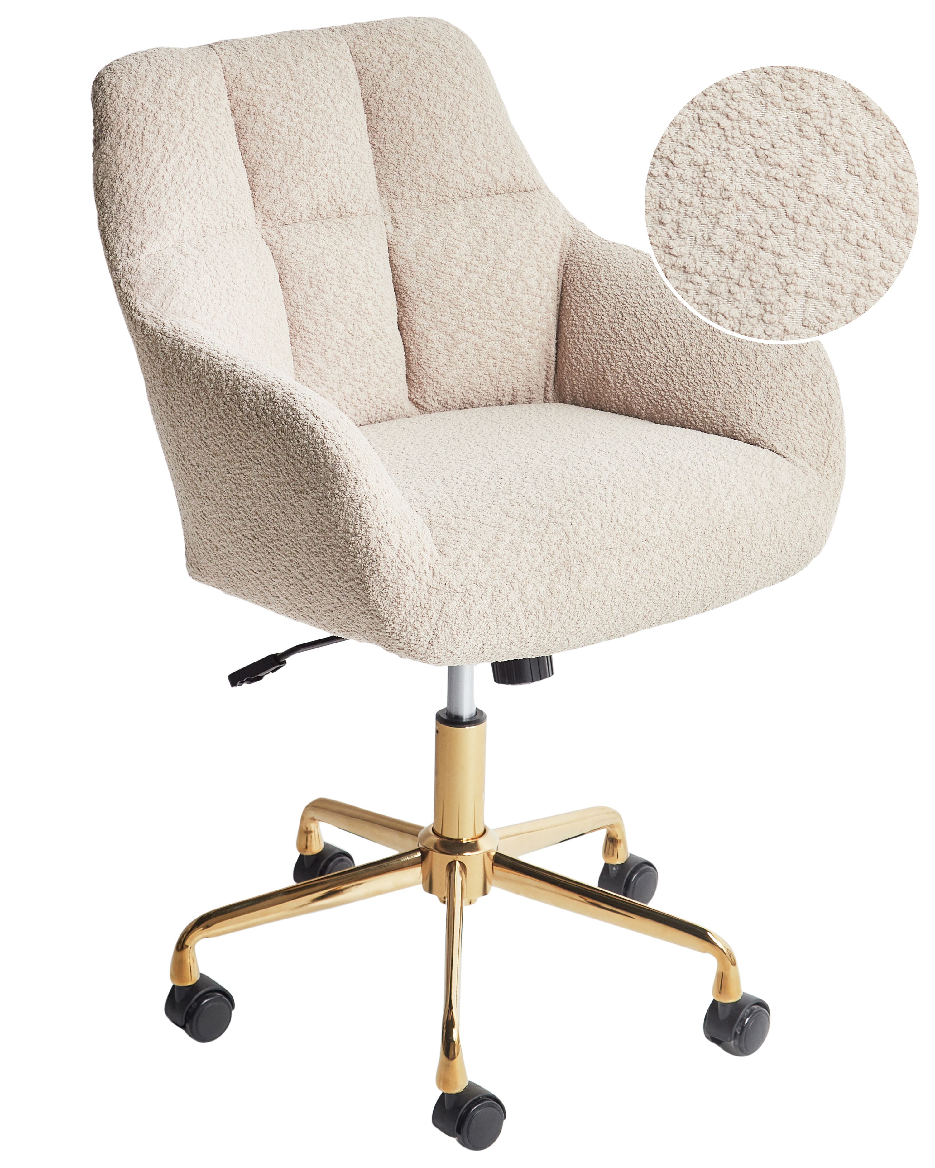Desk Chair PALMDALE Boucle Beige